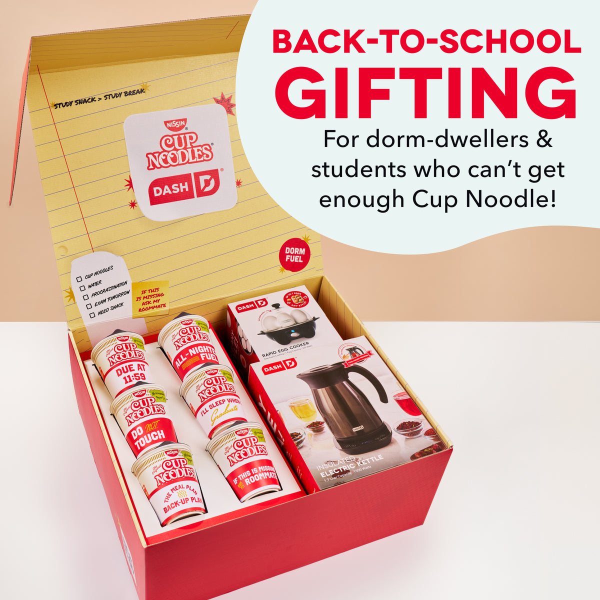 Cup Noodles x Dash Dorm Survival Kit egg-cookers Dash