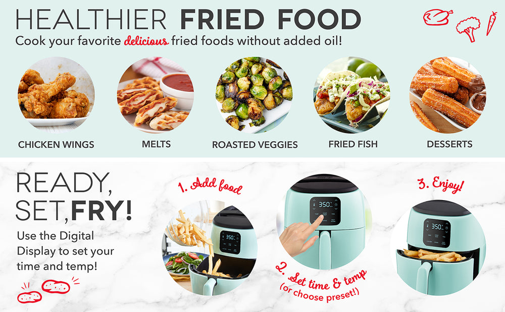 Express Digital Tasti-Crisp™ Air Fryer 2.6 Qt.