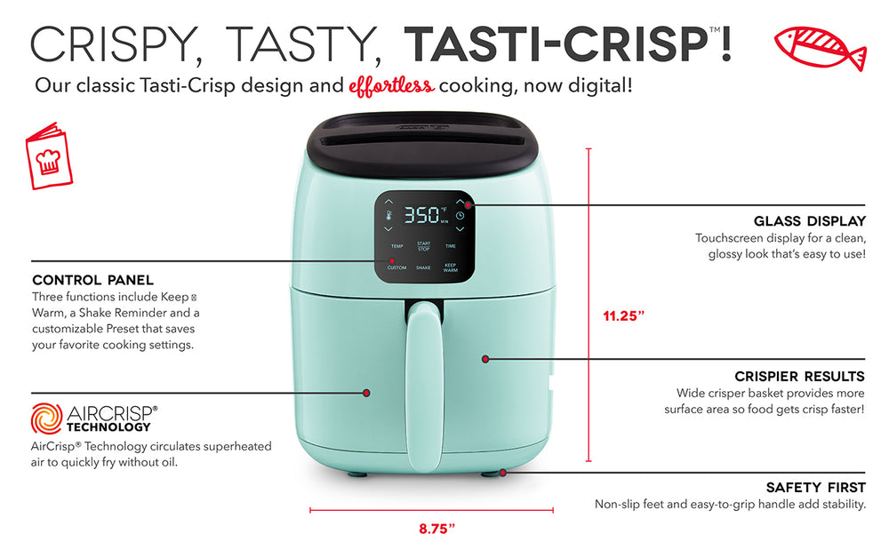 Express Digital Tasti-Crisp™ Air Fryer 2.6 Qt.