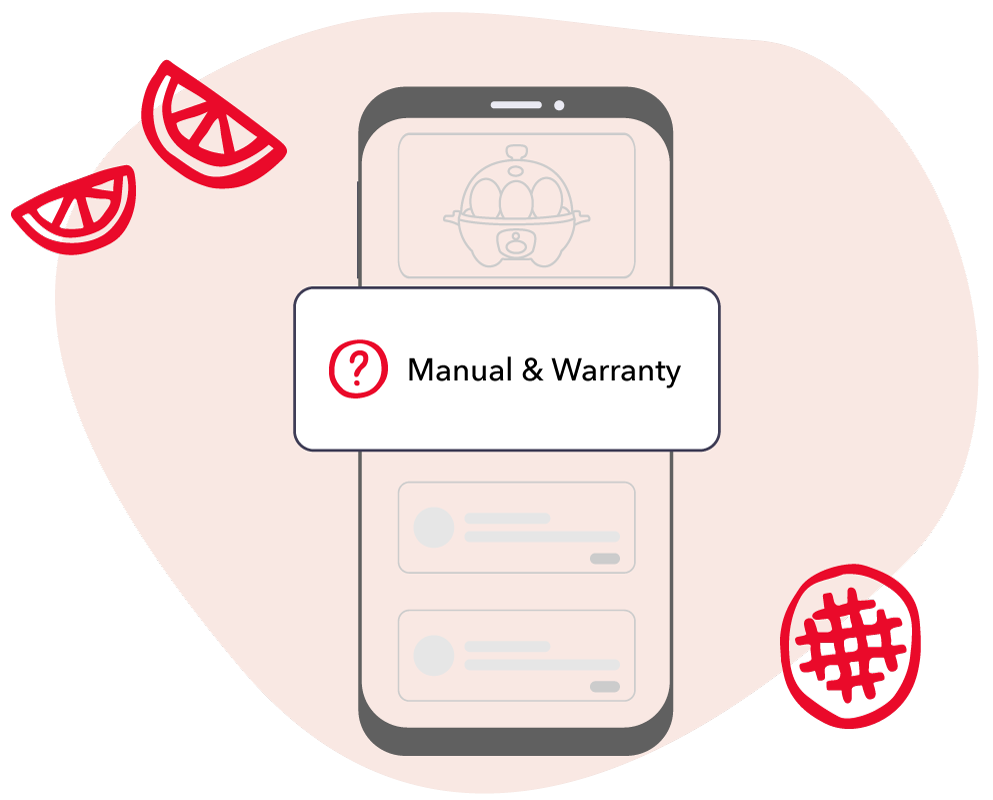 Phone with Manual & Warranty section highlighted