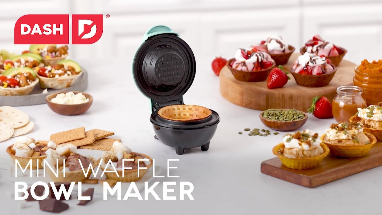 Dash Mini Waffle Bowl Maker - Aqua