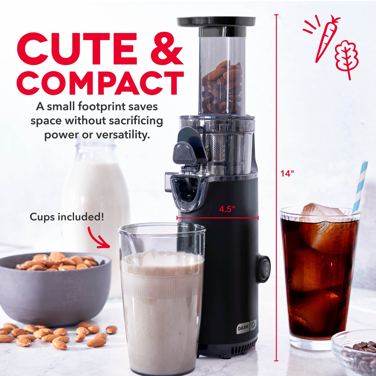 Compact Cold Press Power Juicer Juicers Dash   