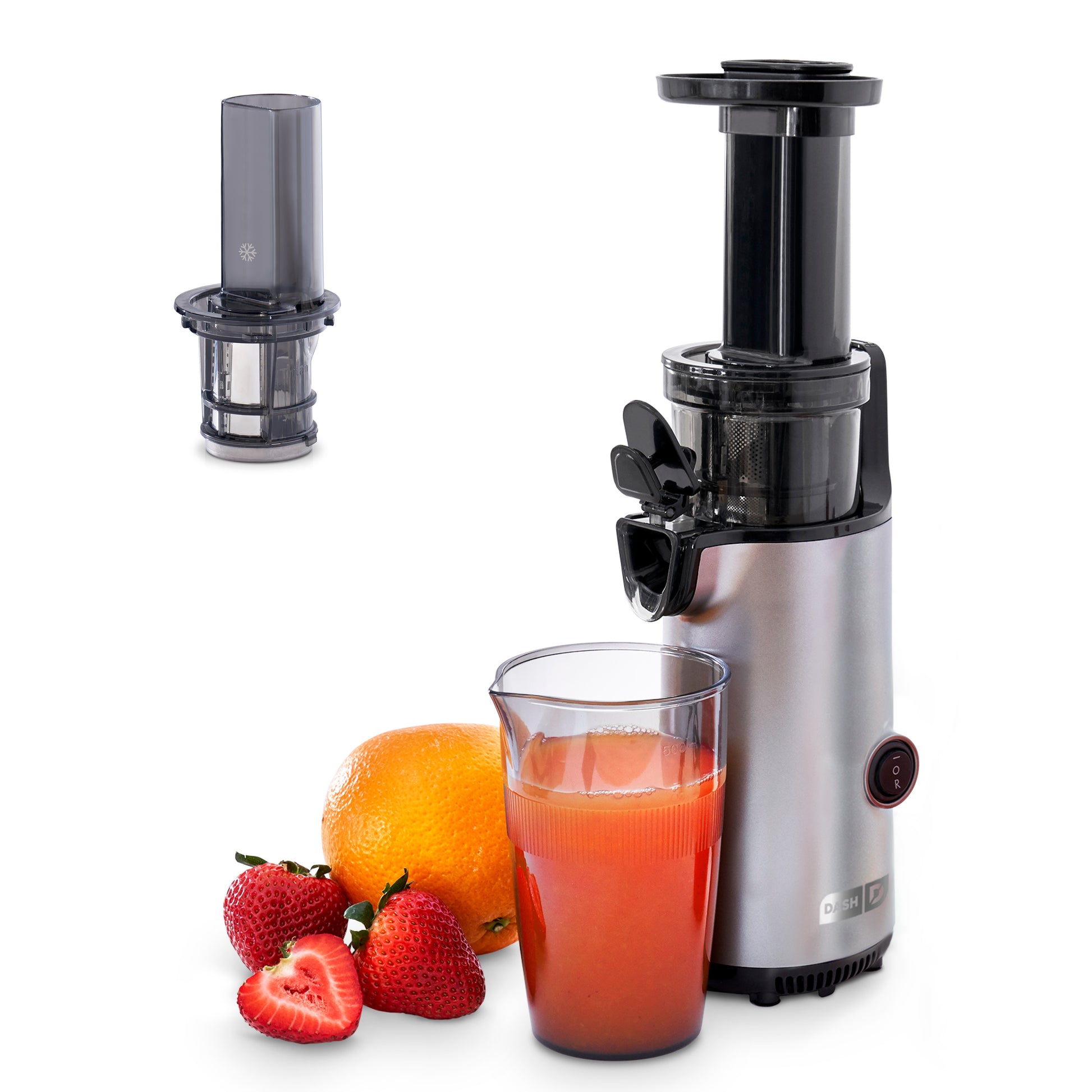 Compact Cold Press Power Juicer Juicers Dash Graphite With Frozen Attachment 