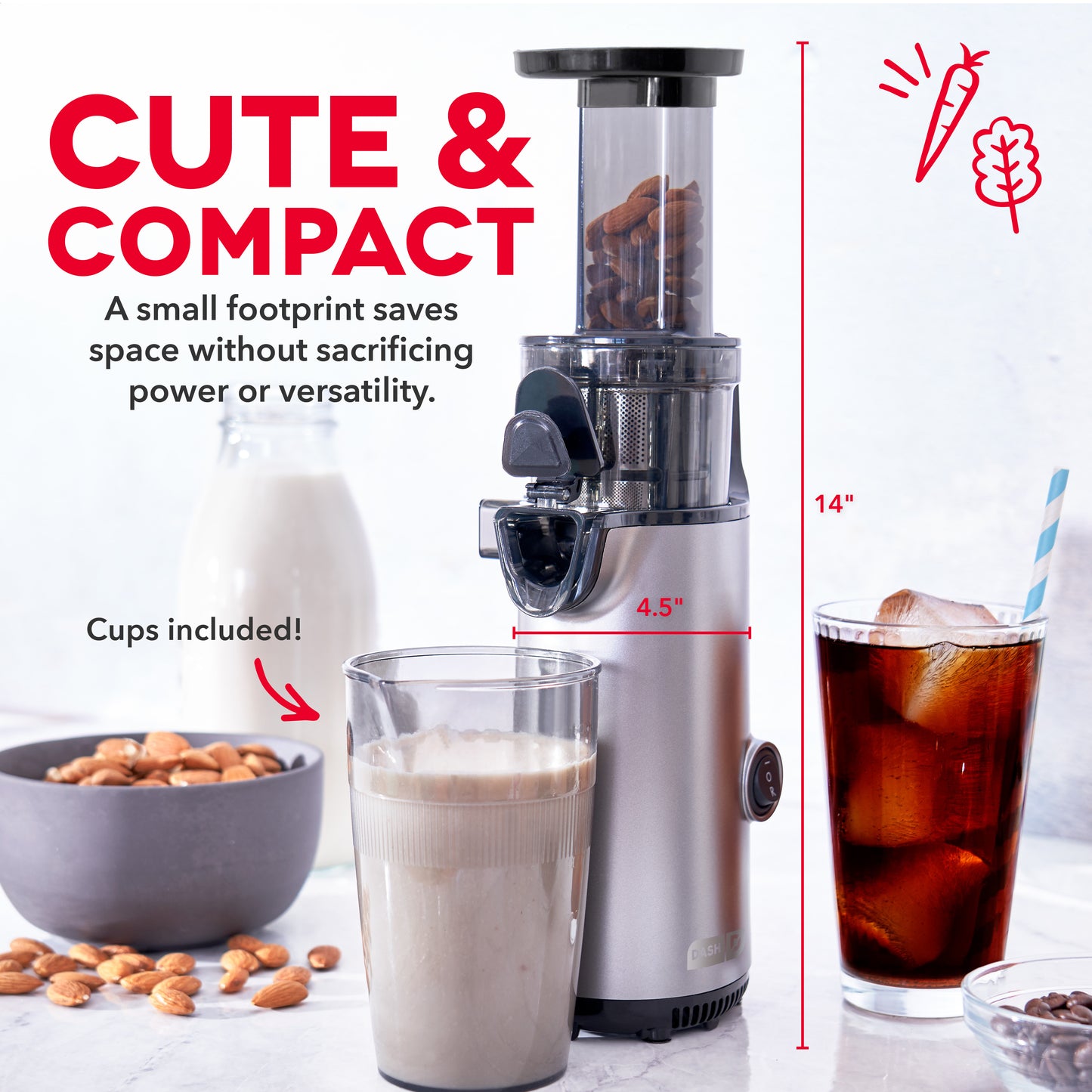 Compact Cold Press Power Juicer Juicers Dash   