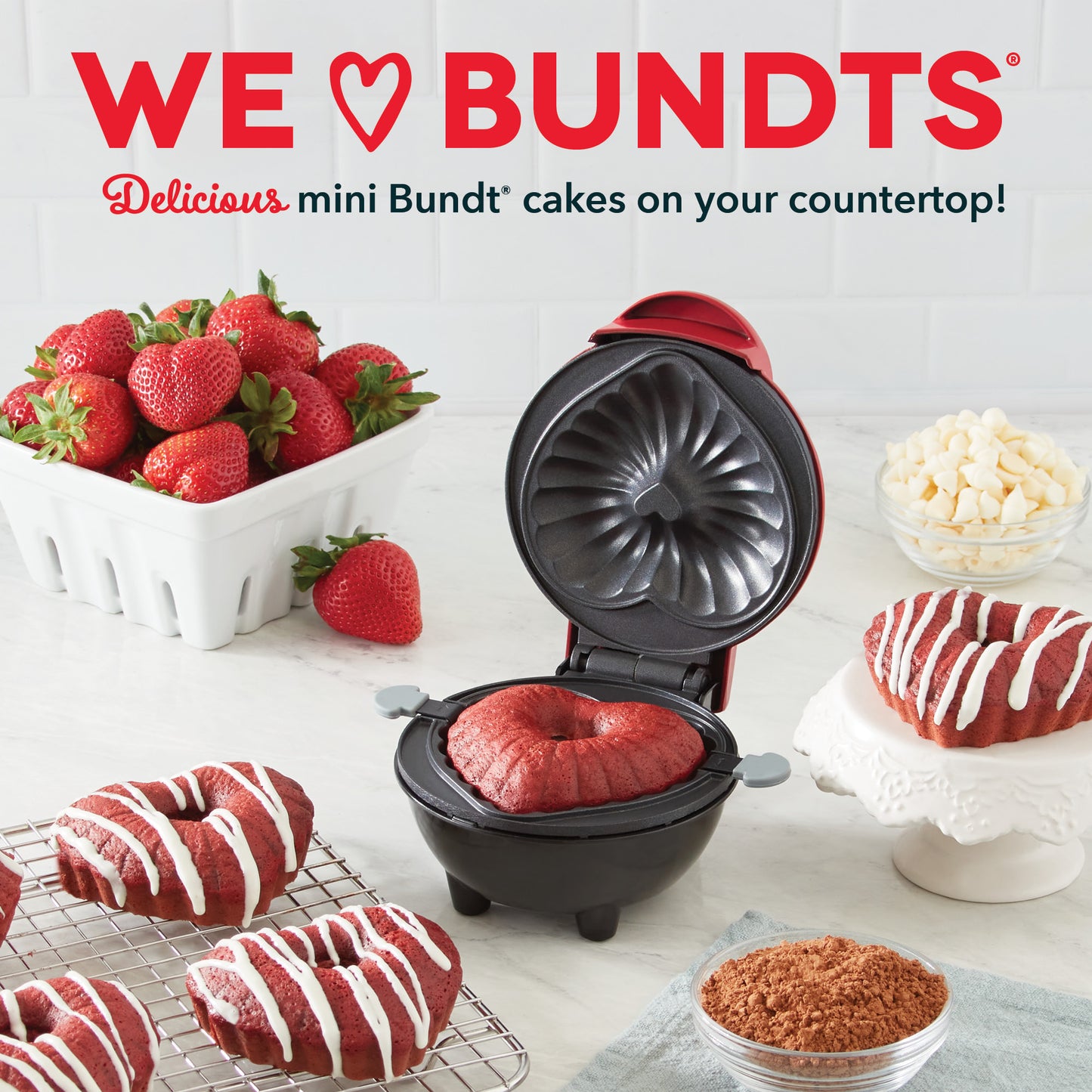 Mini Heart Bundt® Cake Maker mini makers Dash   