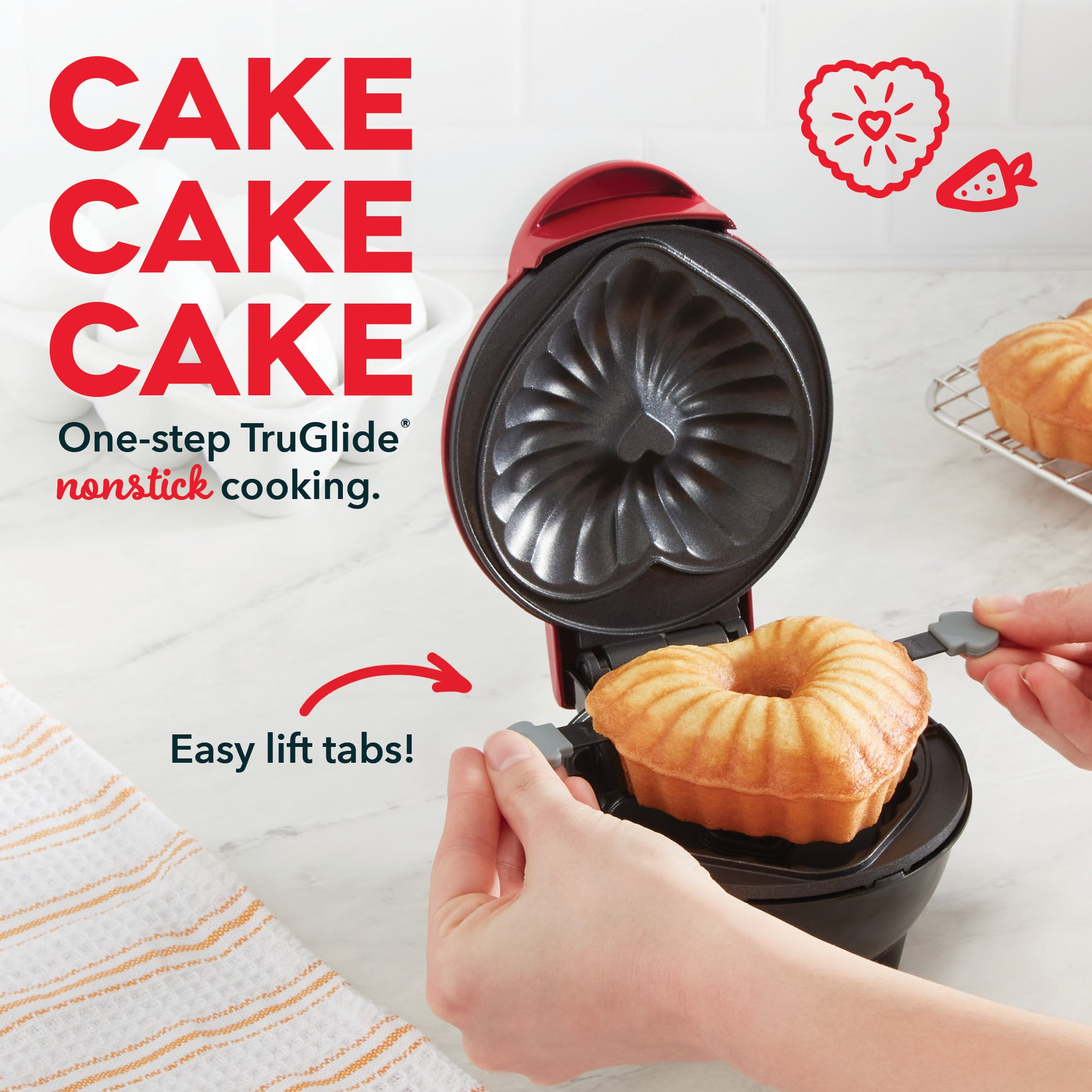 Elite Cuisine ECM-2919 Maxi-Matic Flip Bundt Cake Maker, Black
