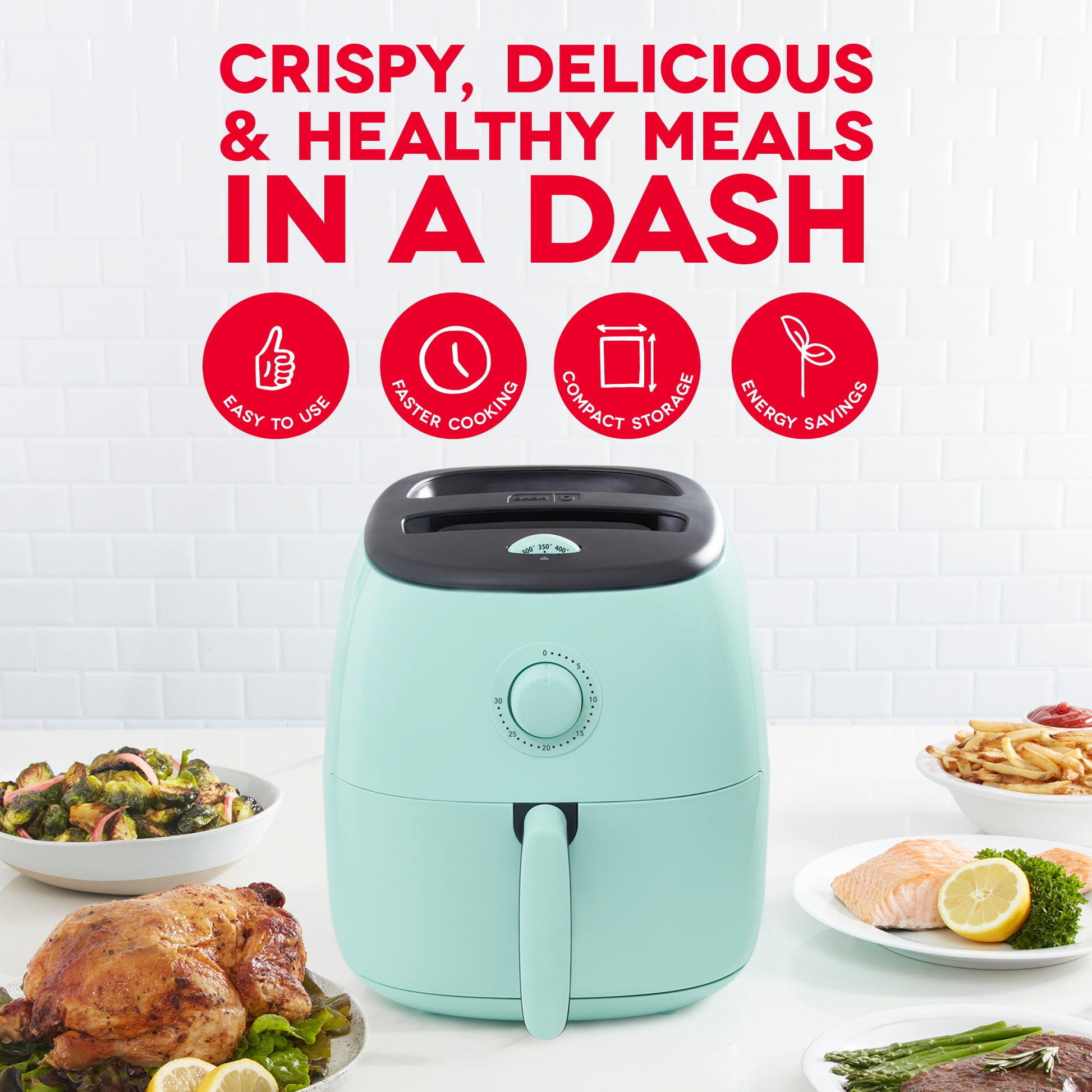 Tasti-Crisp™ Family Size Air Fryer 6 Qt. Air Fryer Dash   