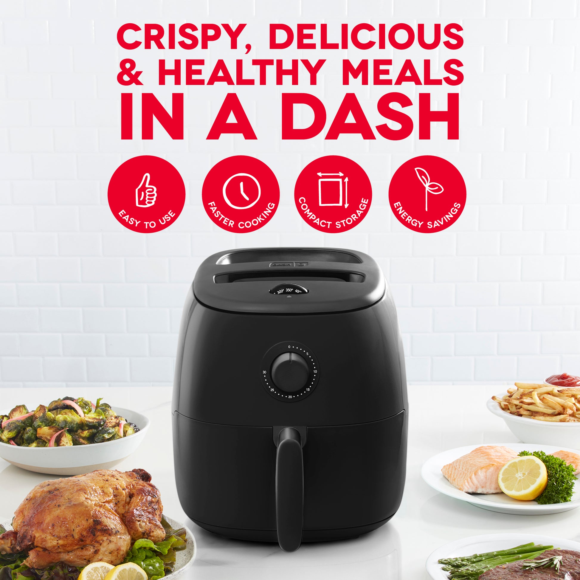 Tasti-Crisp™ Family Size Air Fryer 6 Qt. Air Fryer Dash   
