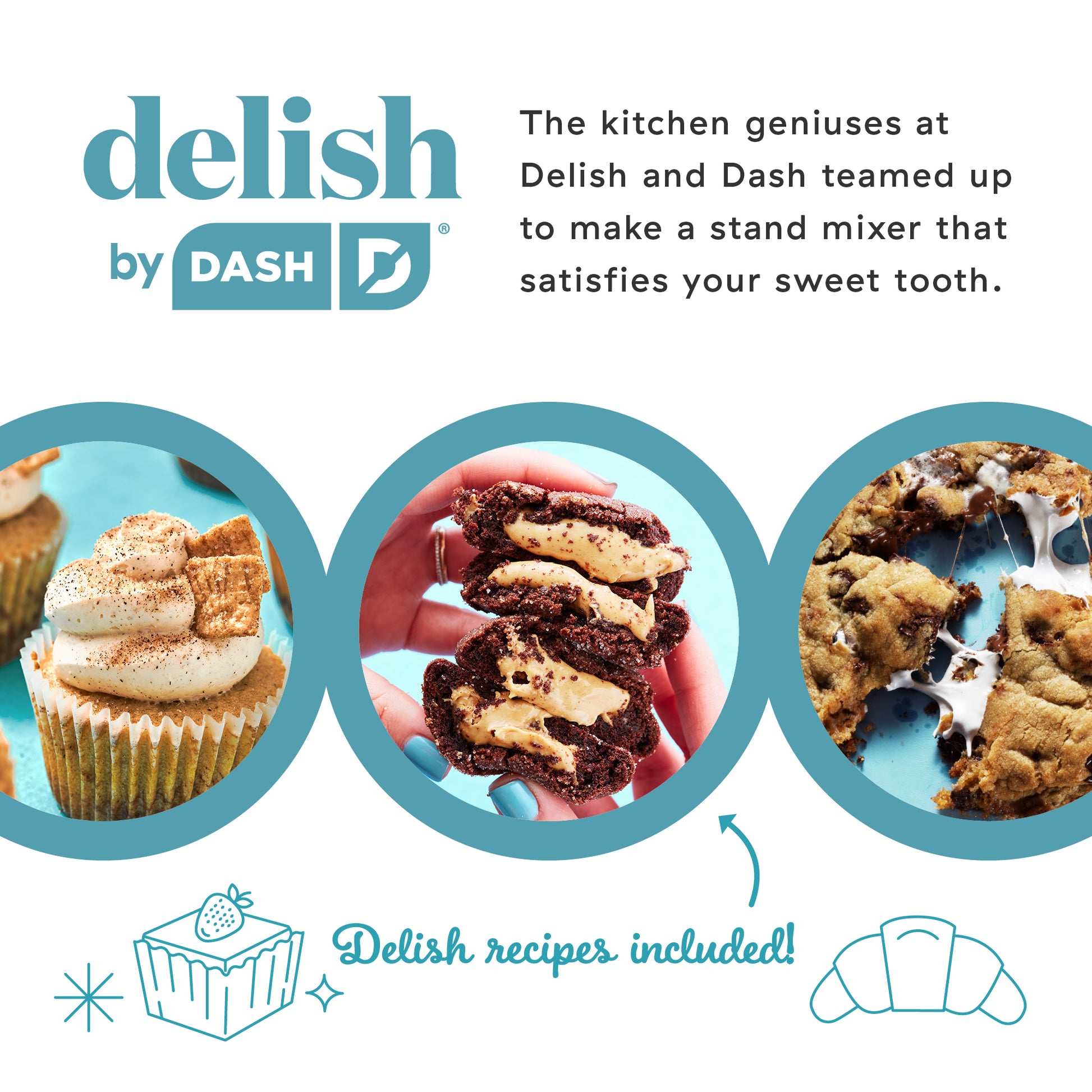 DASH Delish by DASH Compact Stand Mixer, 3.5 Quart with Beaters