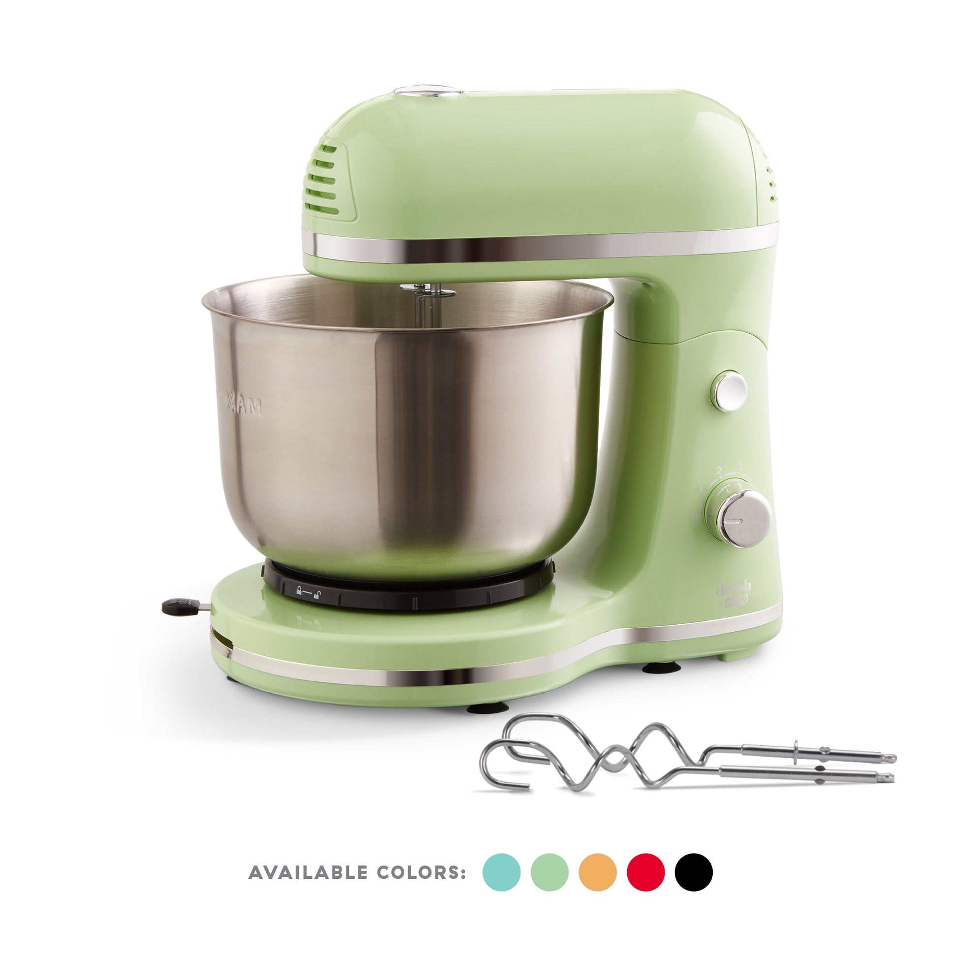Delish by Dash Compact Stand Mixer 3.5 Quart with Beaters & Dough Hooks Included - Green