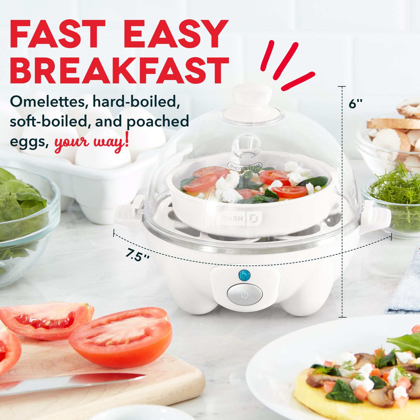 Elite Cuisine Automatic Easy Egg Cooker, 7 Eggs 