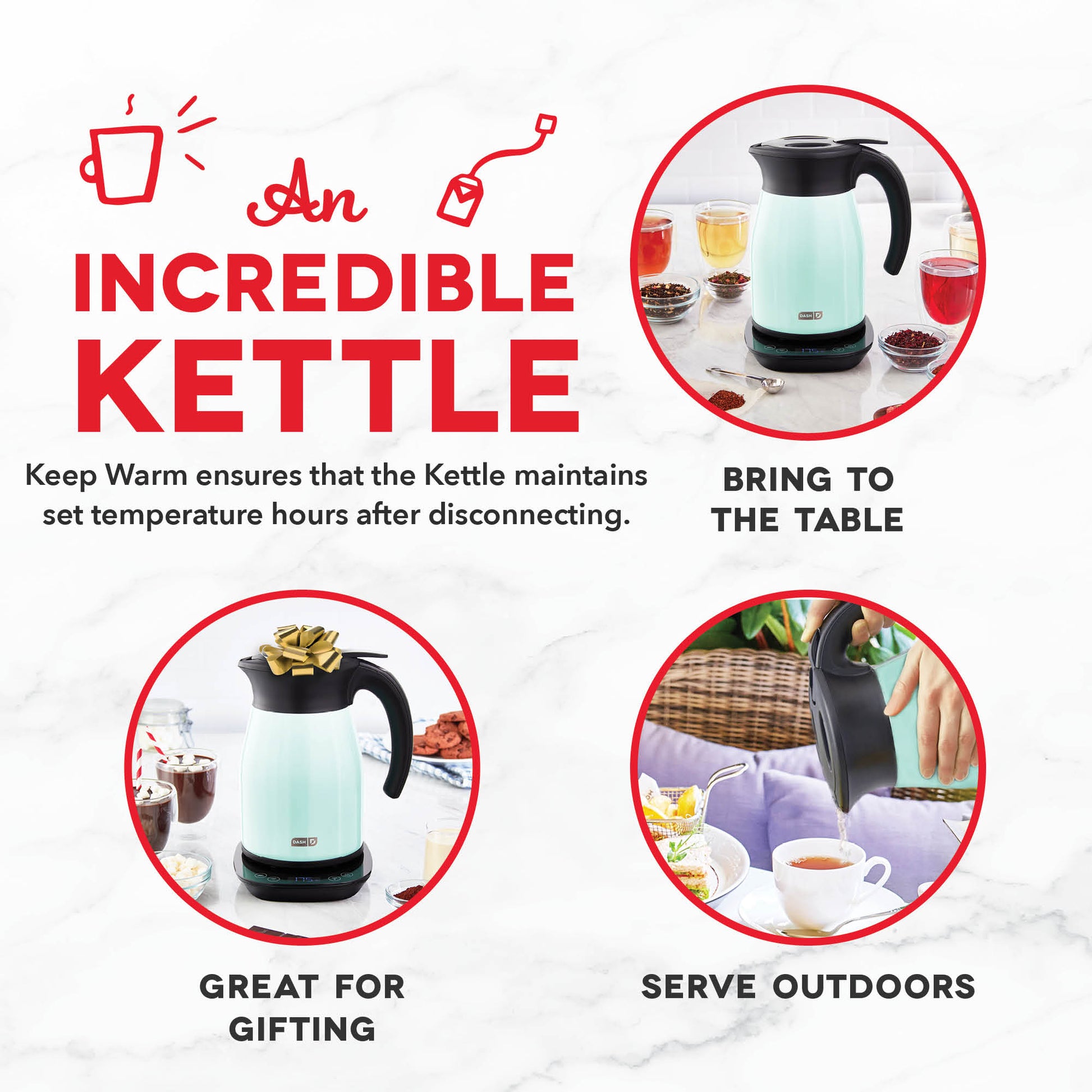 Insulated Electric Kettle coffee-tea Dash   