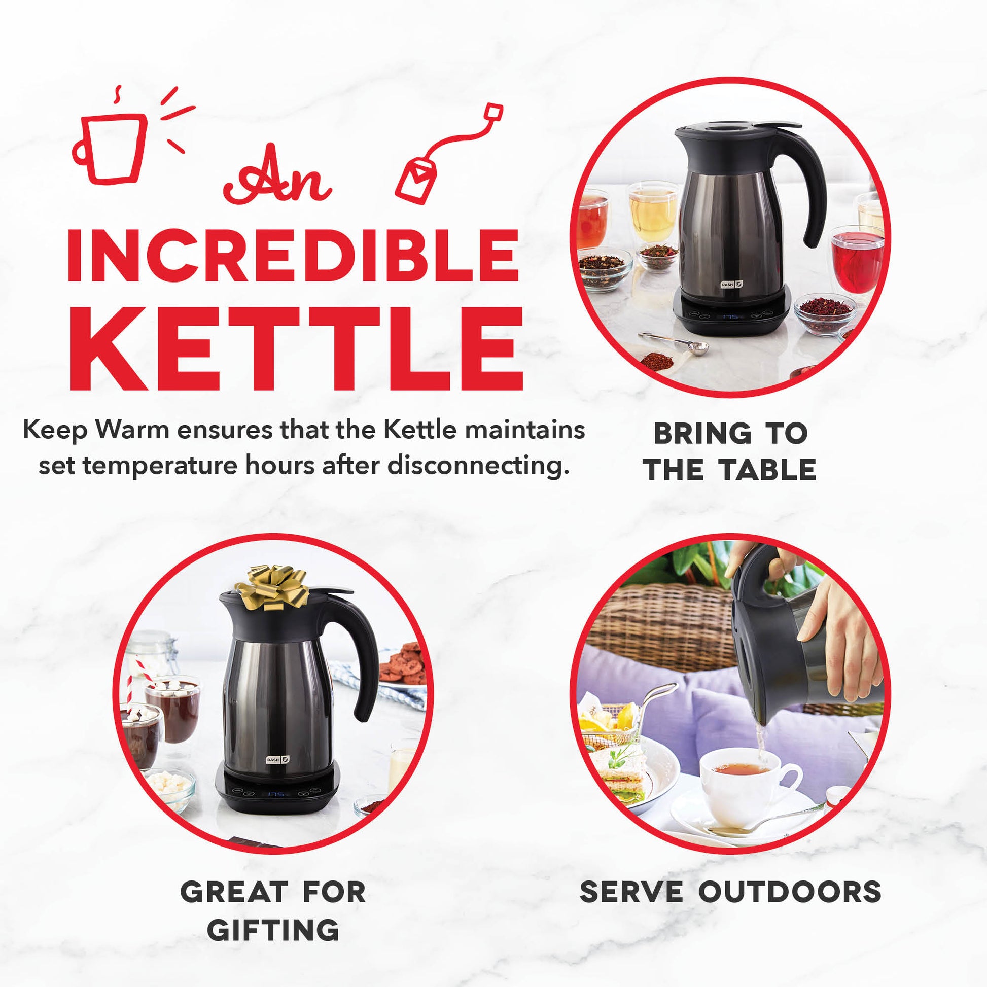 Insulated Electric Kettle coffee-tea Dash   