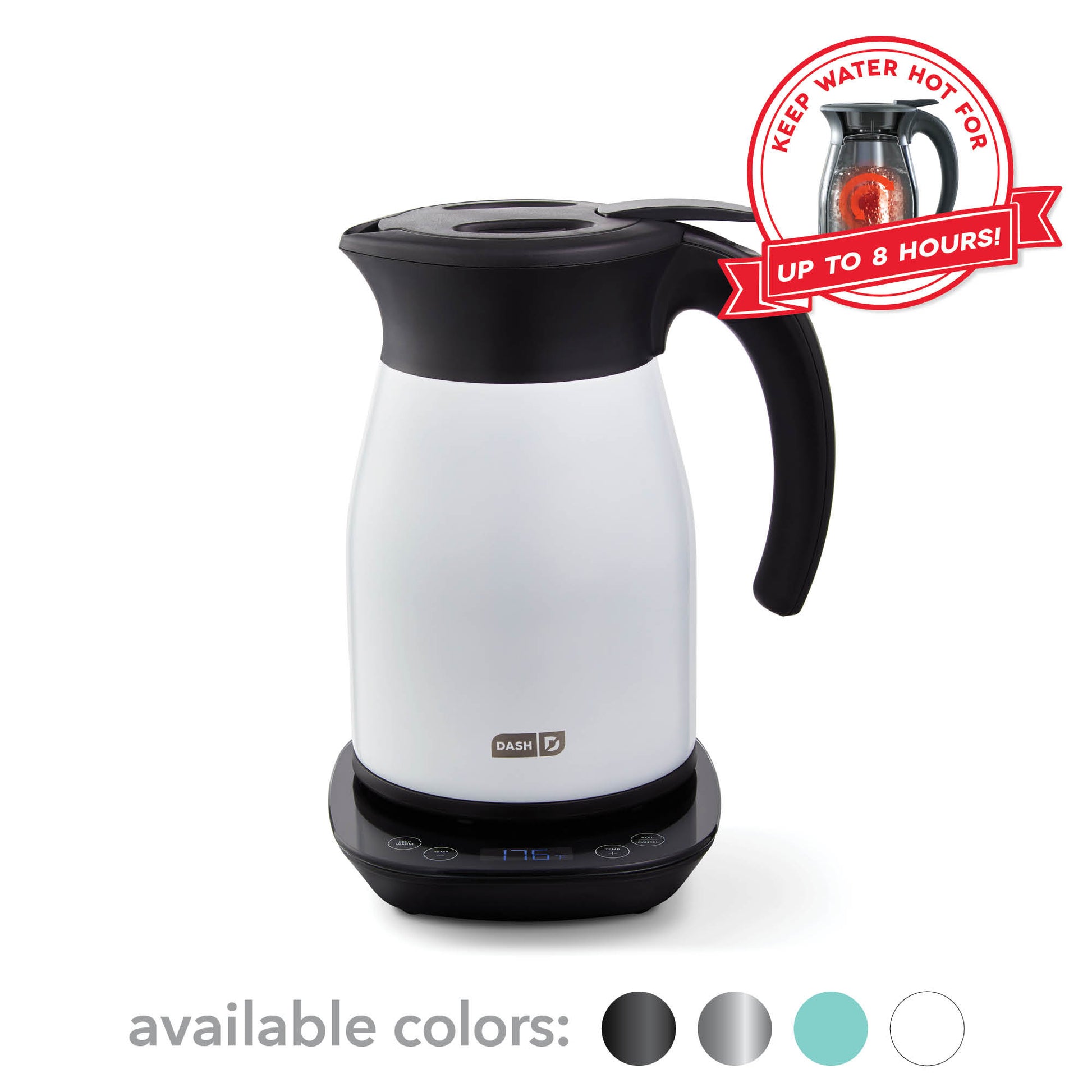 Dash 1.7-Liter Insulated Electric Kettle White