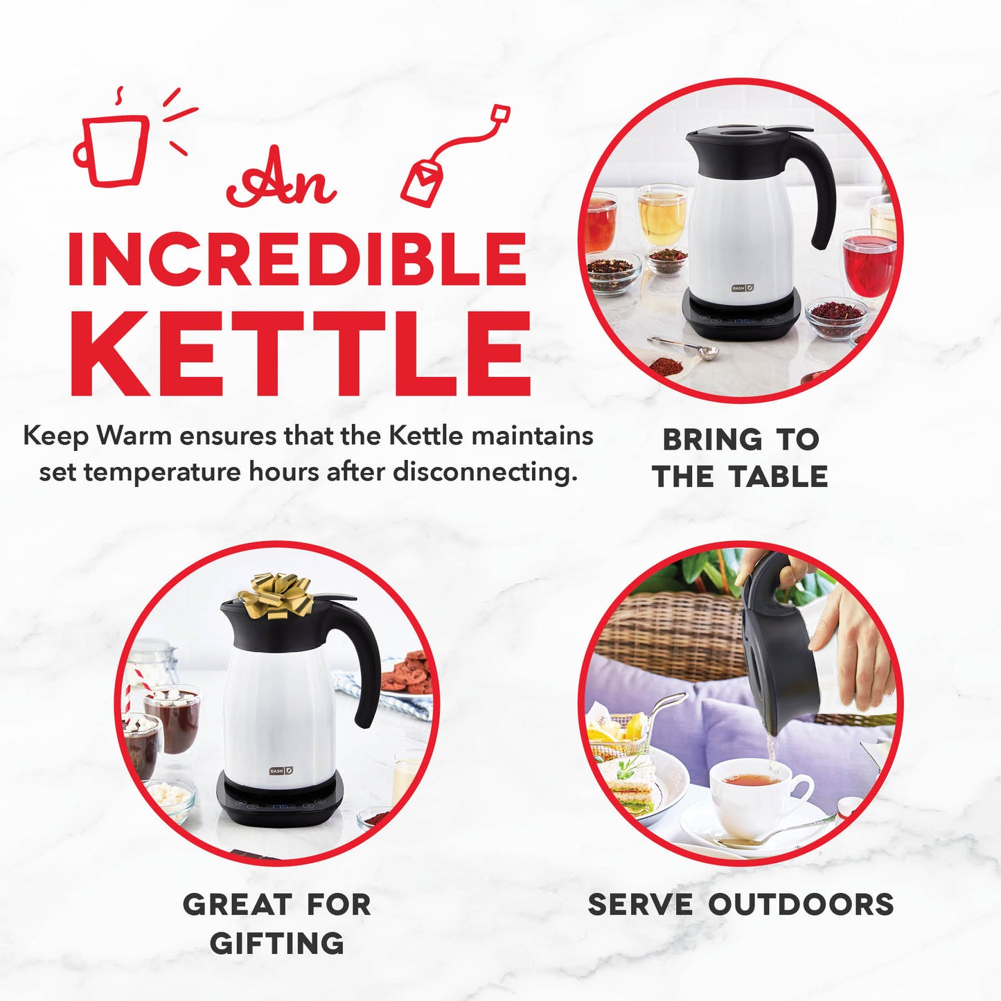 Insulated Electric Kettle coffee-tea Dash   