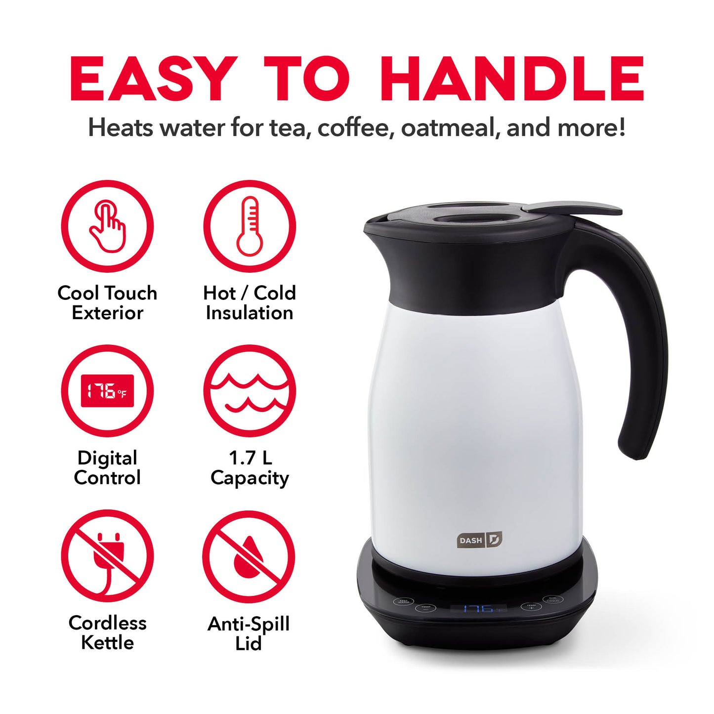 Insulated Electric Kettle coffee-tea Dash   