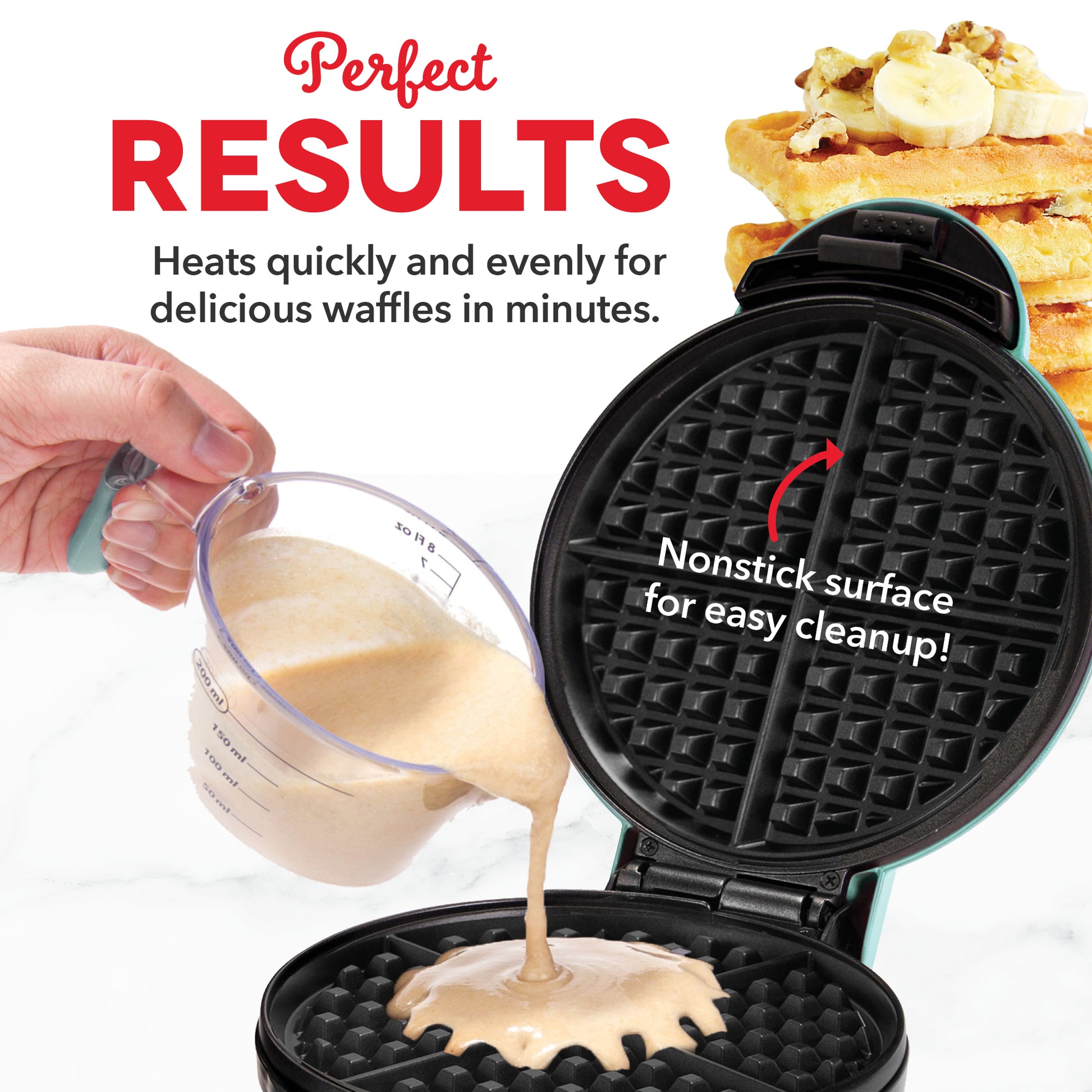  DASH Mini Maker for Individual Waffles, Hash Browns, Keto  Chaffles with Easy to Clean, Non-Stick Surfaces, 4 Inch, Red: Home & Kitchen