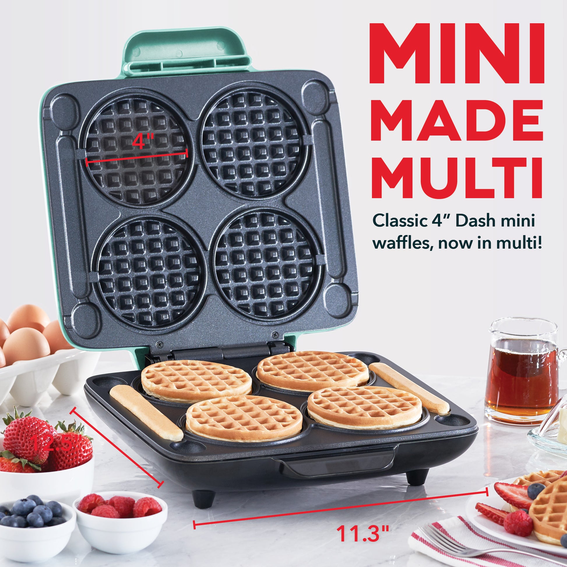 Kitchen Selectives Color Series 4 Mini Waffle Maker
