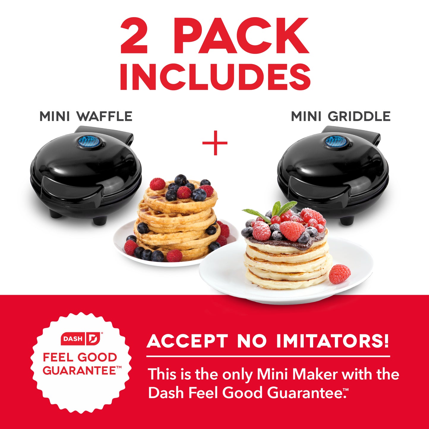 Mini Maker Waffle and Griddle 2-Pack mini makers Dash   