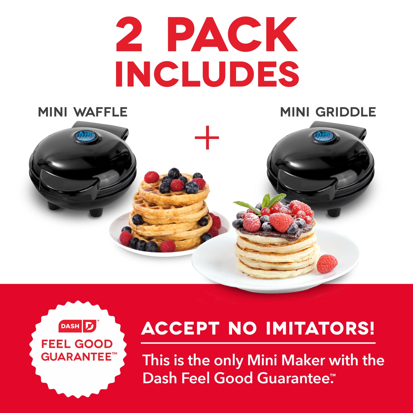 2) Dash mini maker 3 pack waffle maker - Matthews Auctioneers