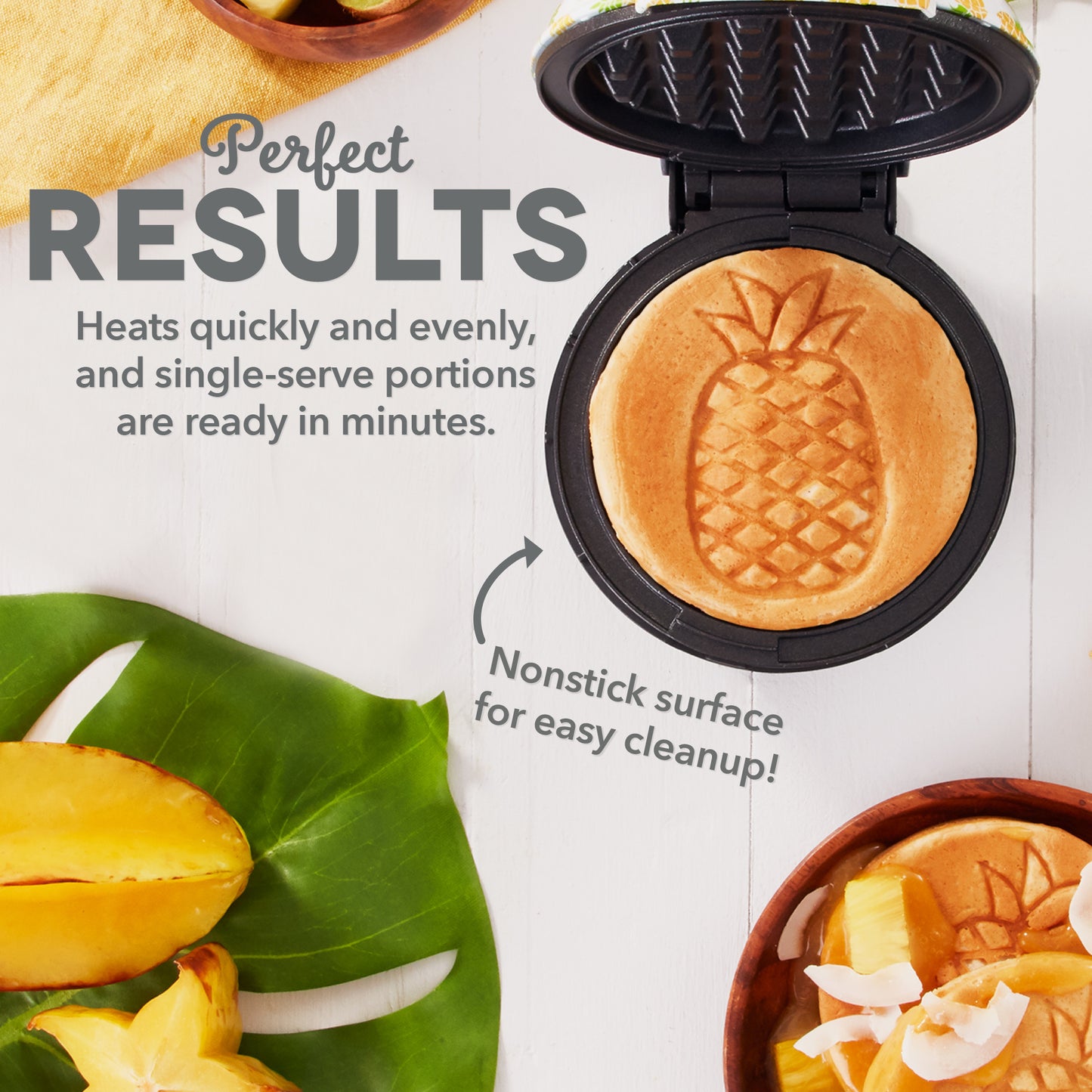 This Mini Waffle Maker Stamps a Pineapple on Your Breakfast for a Summery  Bite