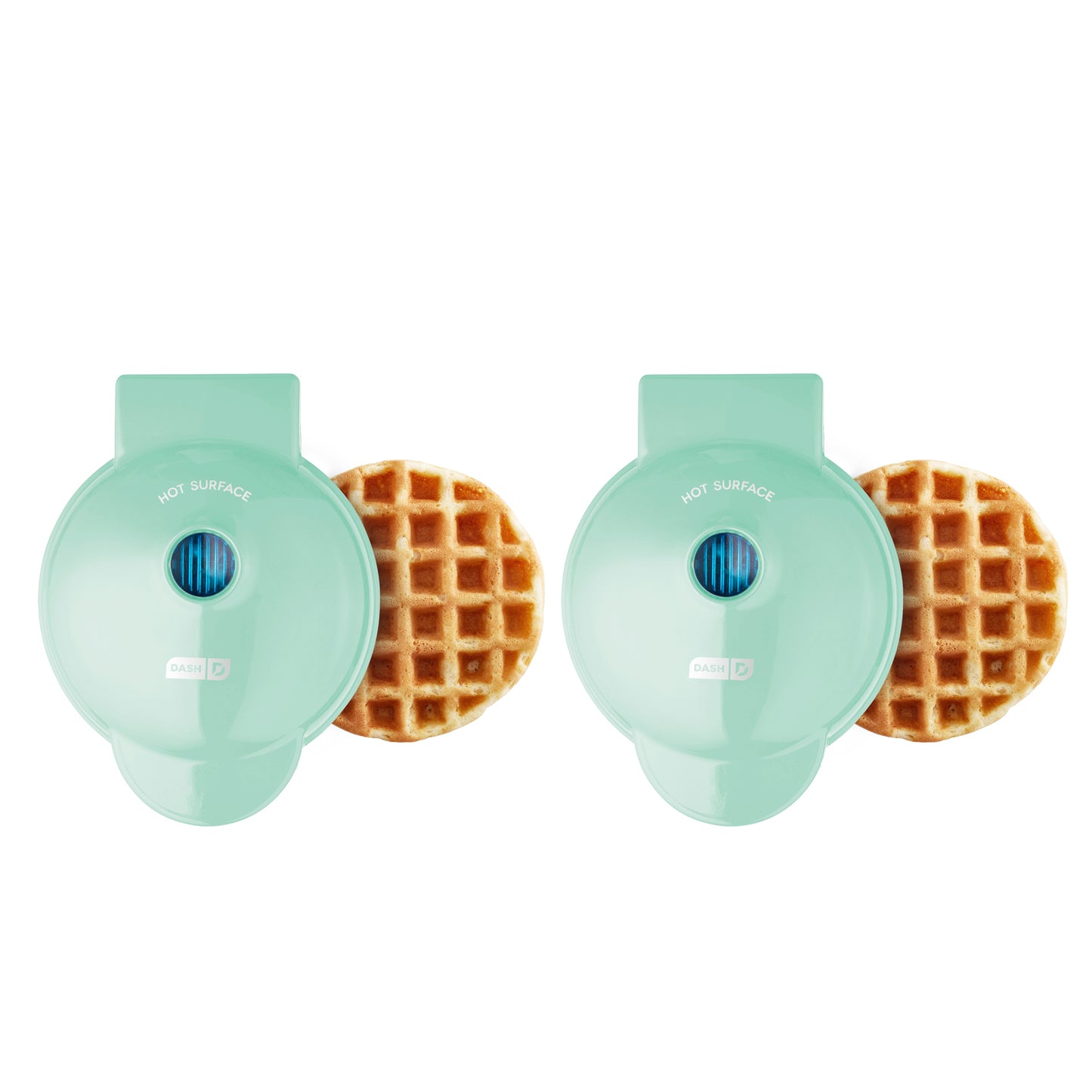 Mini Waffle Maker 2-Packs mini makers Dash Aqua  