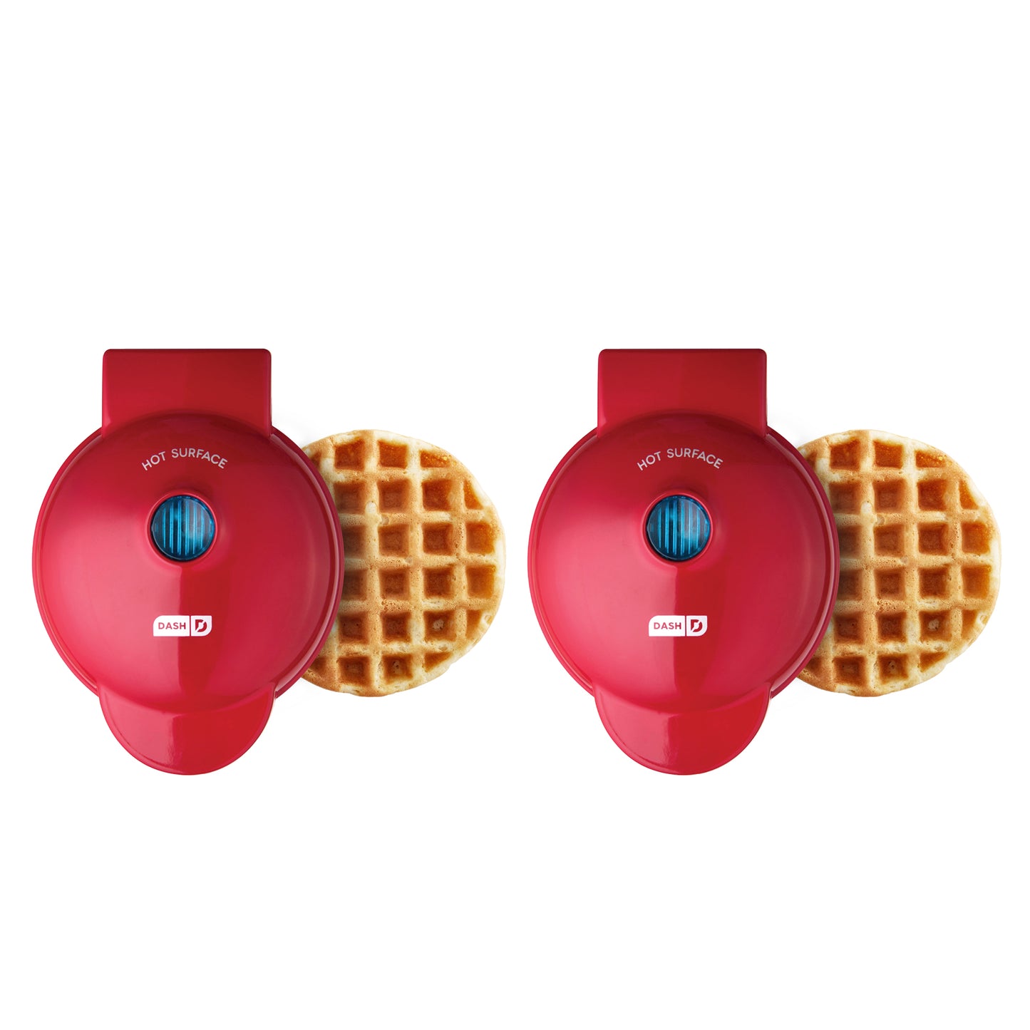 Mini Waffle Maker 2-Packs mini makers Dash Red  