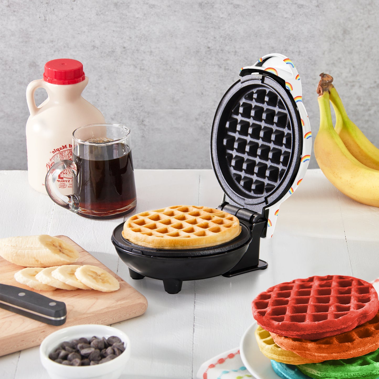 Mini Waffle Maker with Rainbow Print mini makers Dash   