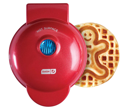 Gingerbread Man Mini Waffle Maker mini makers Dash Red  