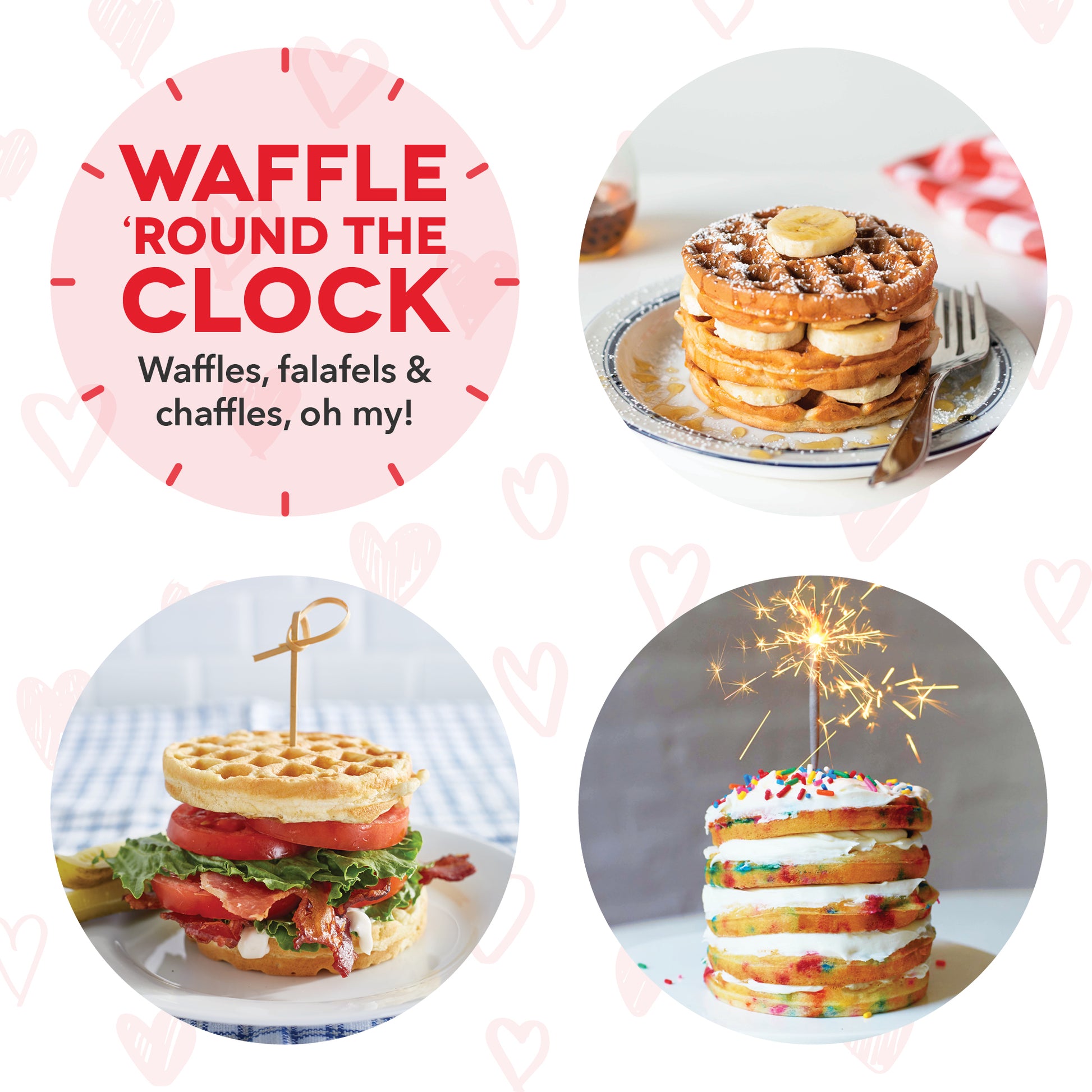 DASH Multi Mini Heart Shaped Waffle Maker Six Mini Waffles Perfect