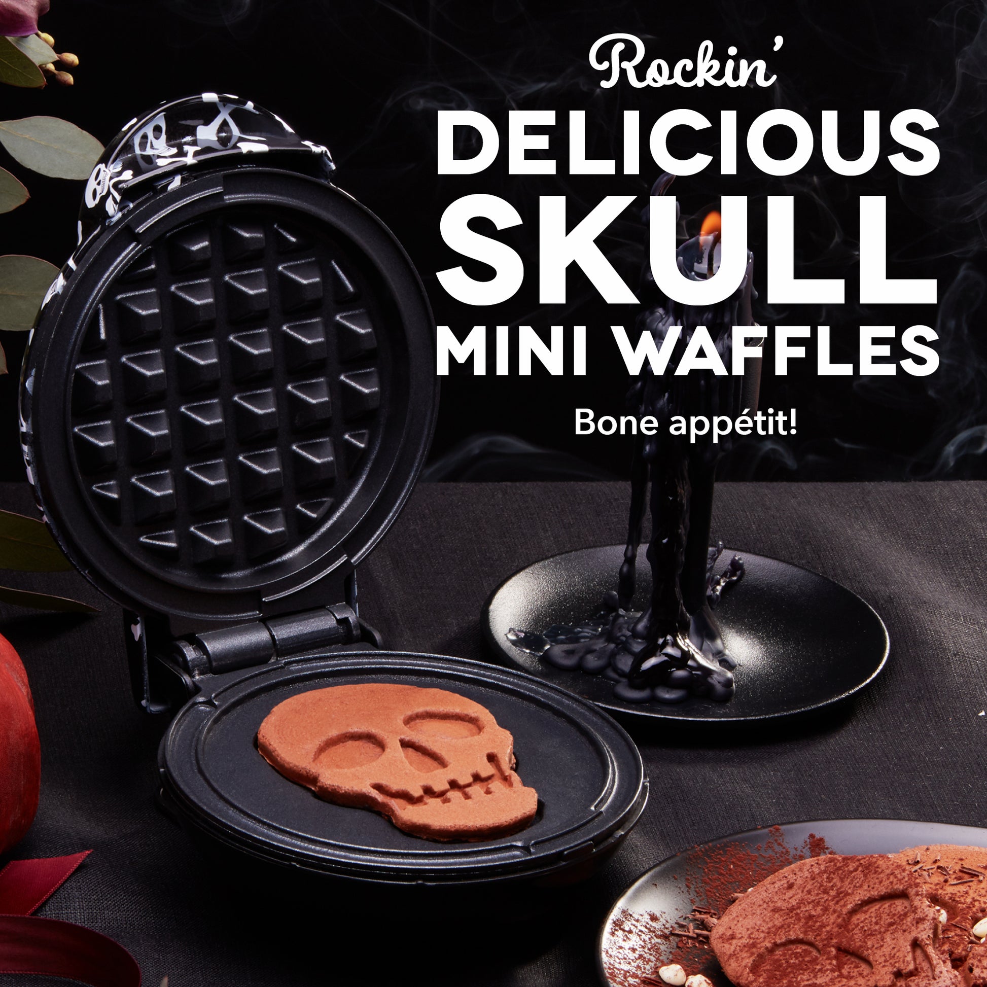 Skull Mini Waffle Maker with Skull Print mini makers Dash   