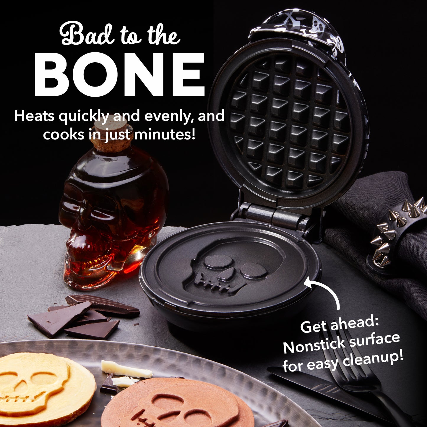 Skull Mini Waffle Maker with Skull Print mini makers Dash   