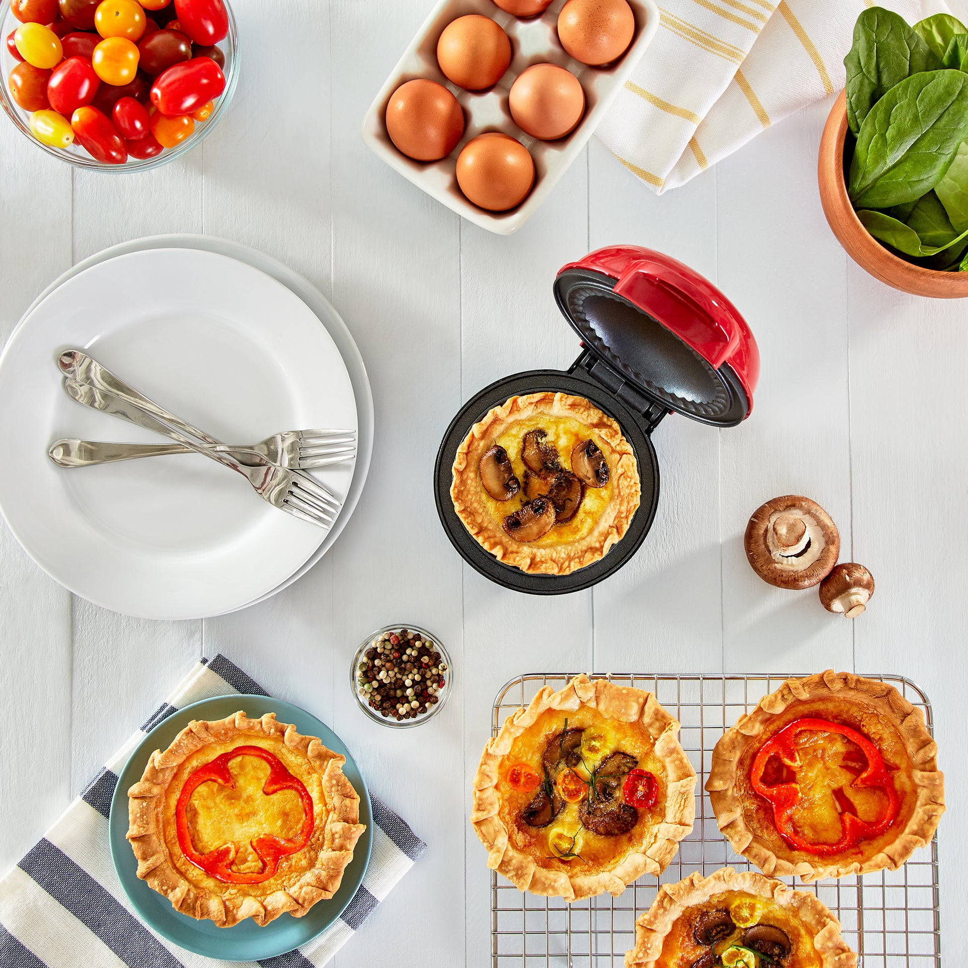 CucinaPro Nonstick Mini Pie & Quiche Maker - Cooks 6