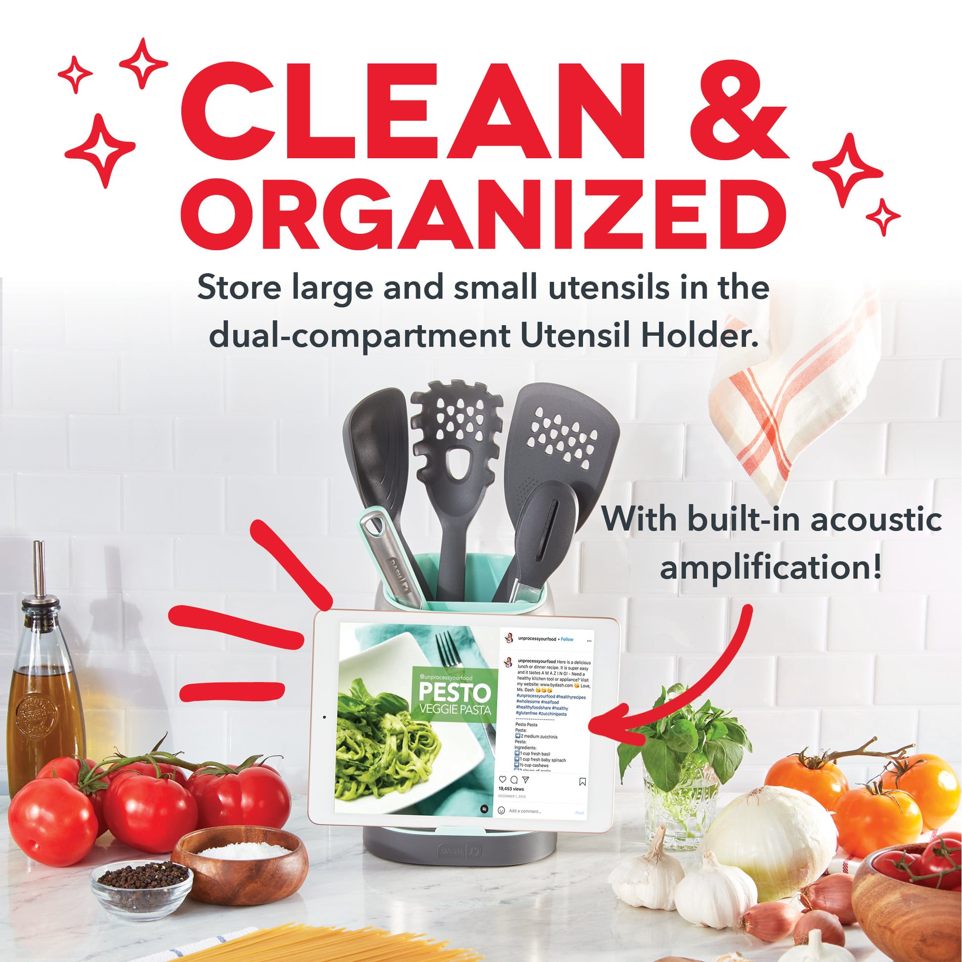 SmartStore Kitchen Utensil Holder - White / Base Package