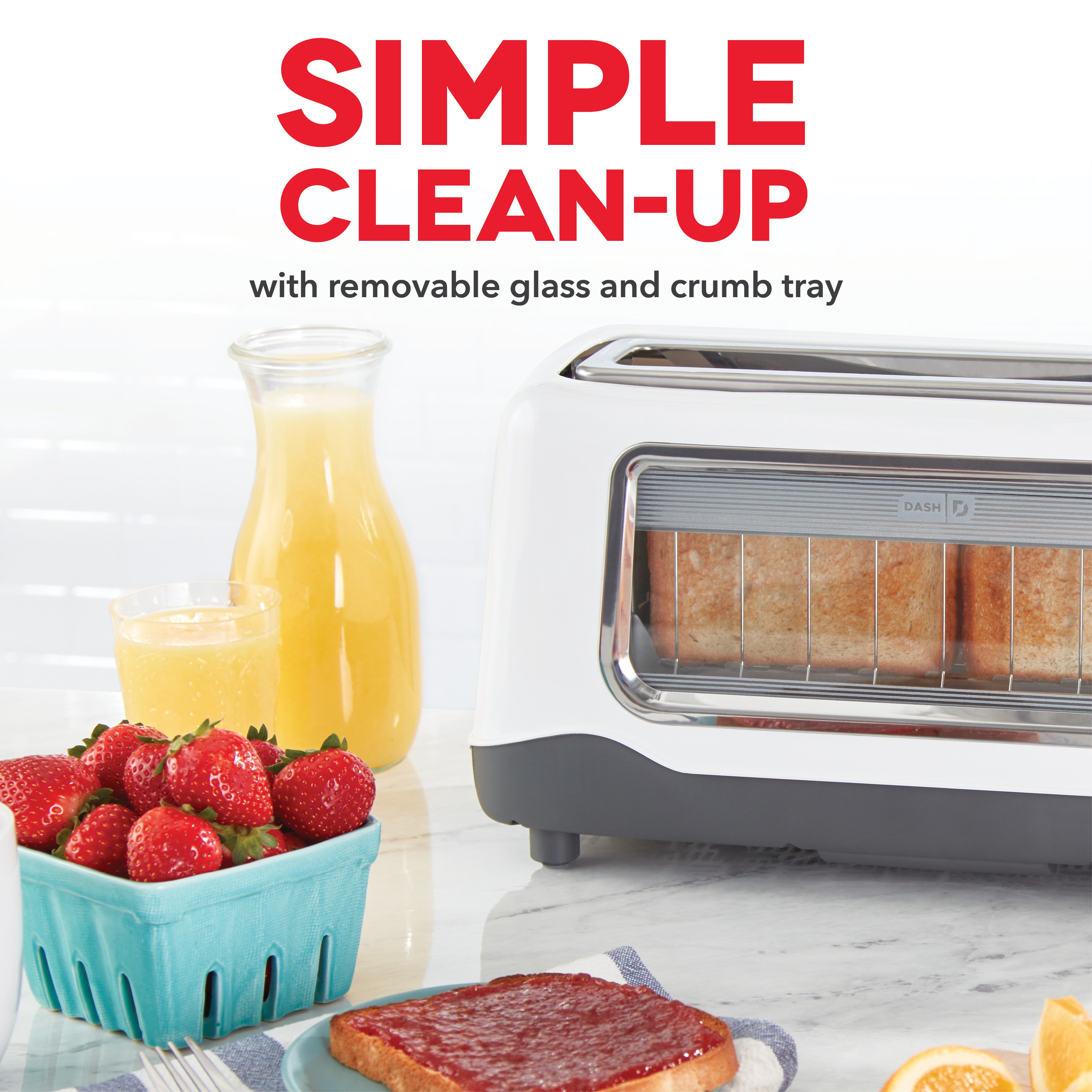 Clear glass clearance toaster