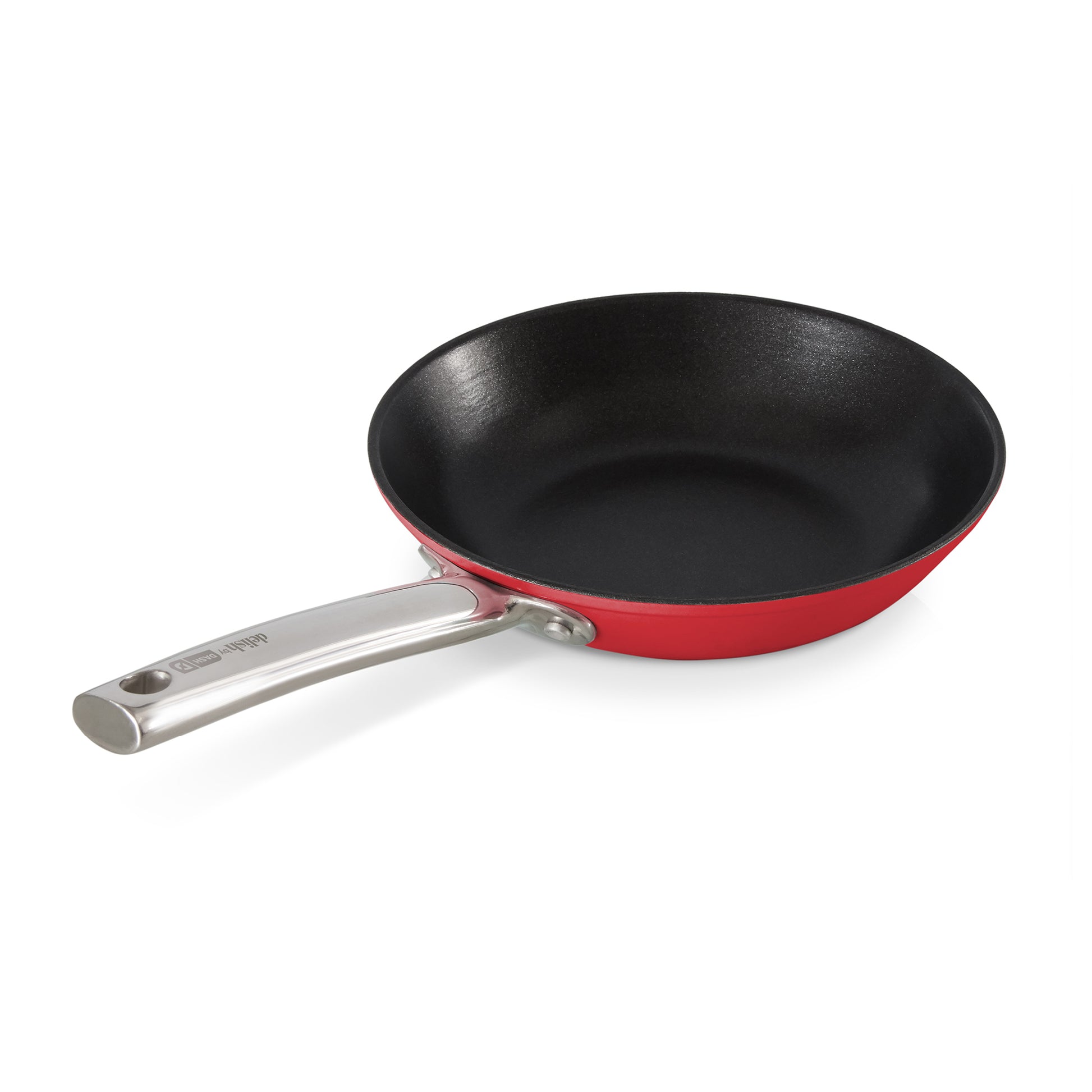 Delish by Dash 10" Lightweight Cast Iron Skillet cookware Support Red  