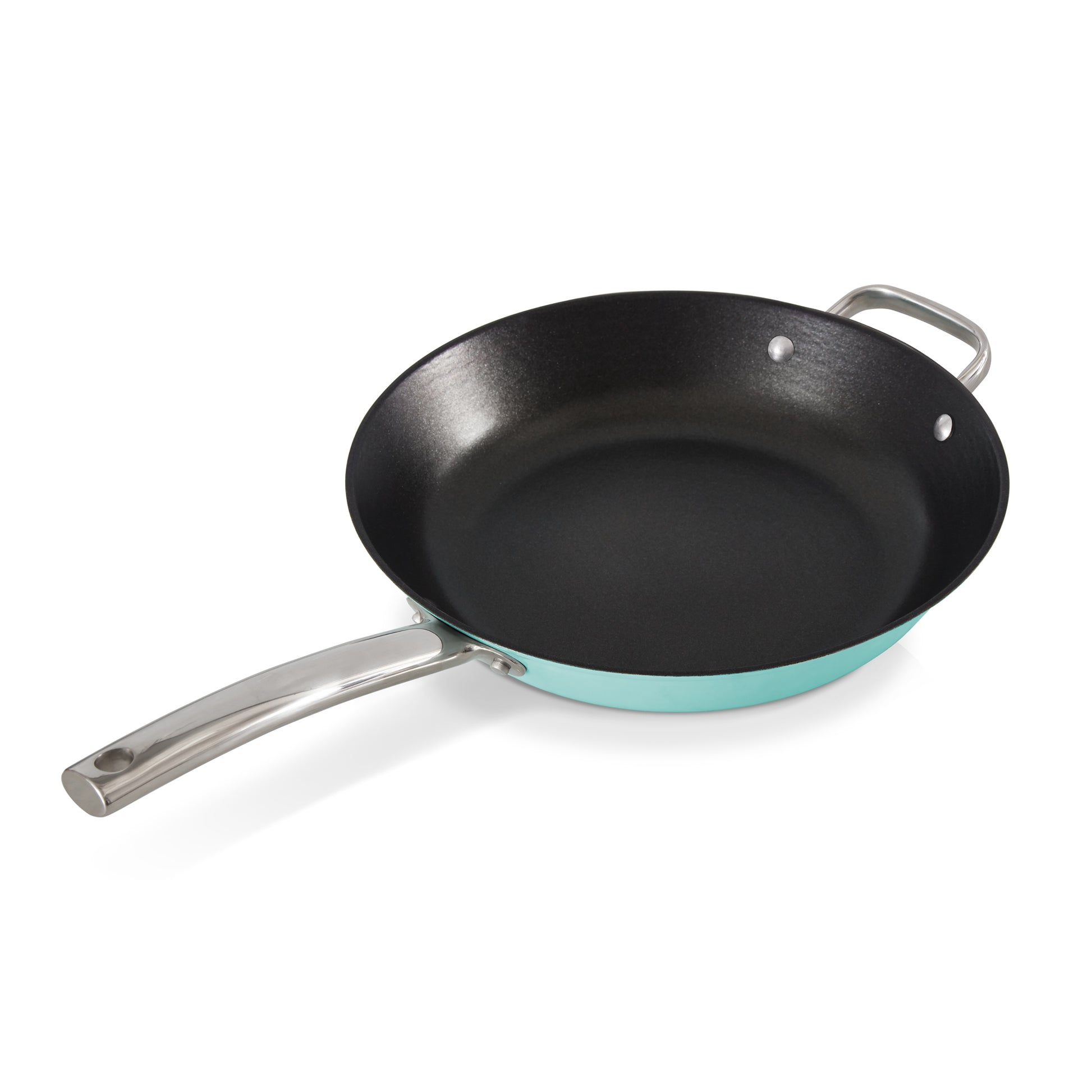 Delish by Dash 12" Lightweight Cast Iron Skillet cookware Support Blue  