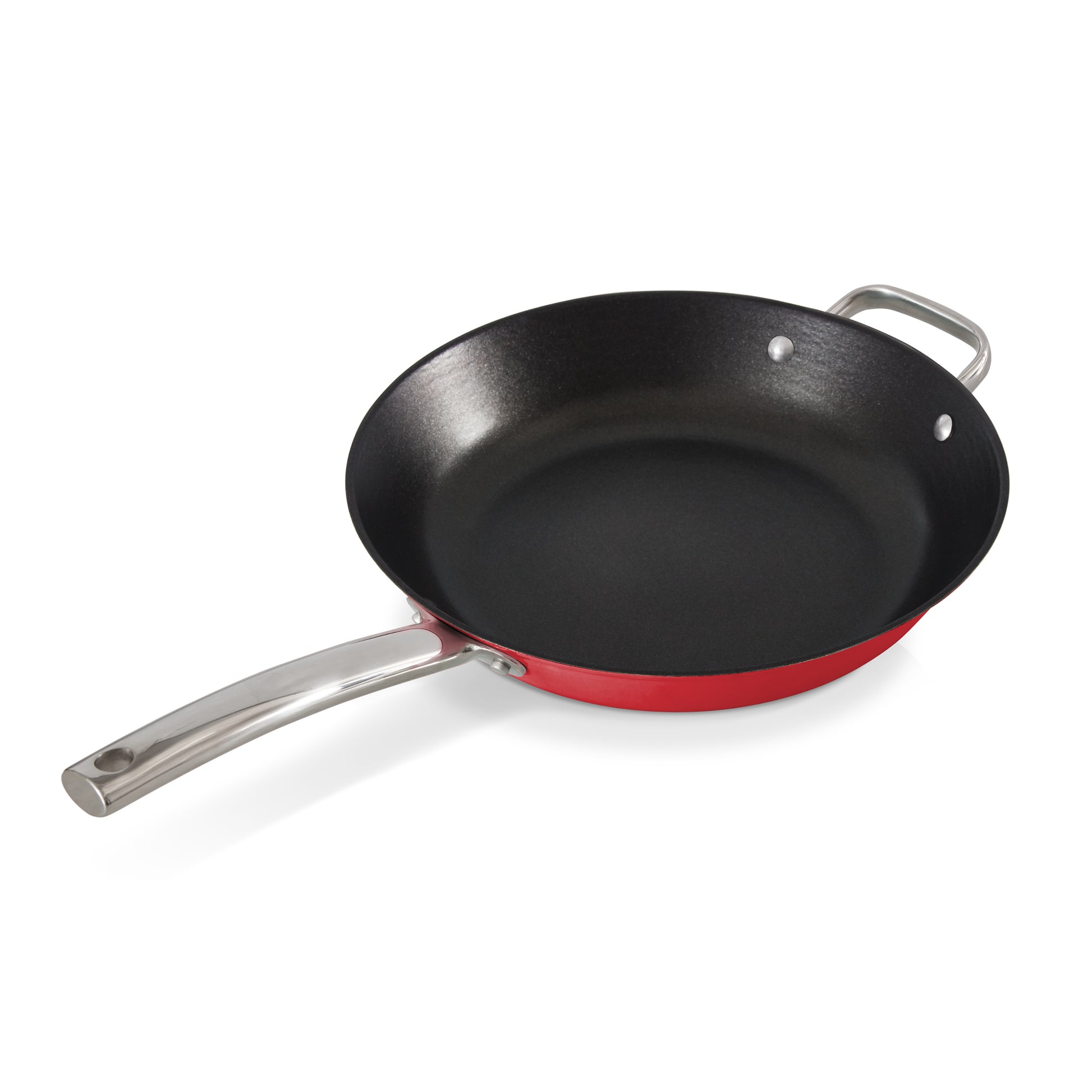 Delish by Dash 12" Lightweight Cast Iron Skillet cookware Support Red  