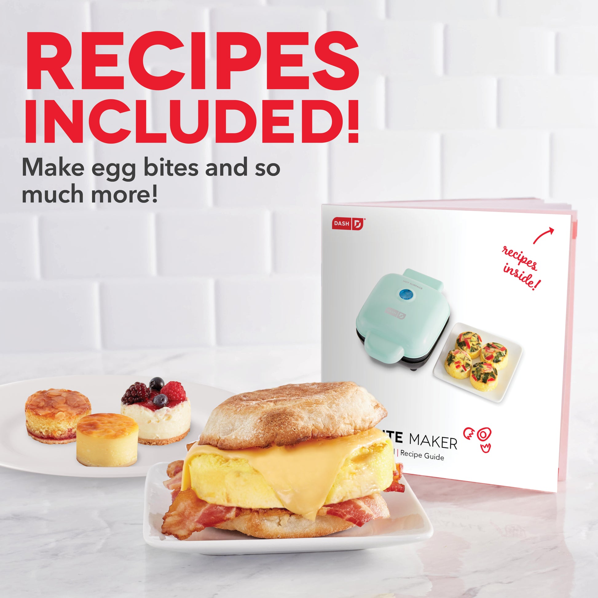 DASH Deluxe Everyday Electric Griddle + Egg Bite Maker - Cook Pancakes,  Eggs, Burgers and Make Egg Bites