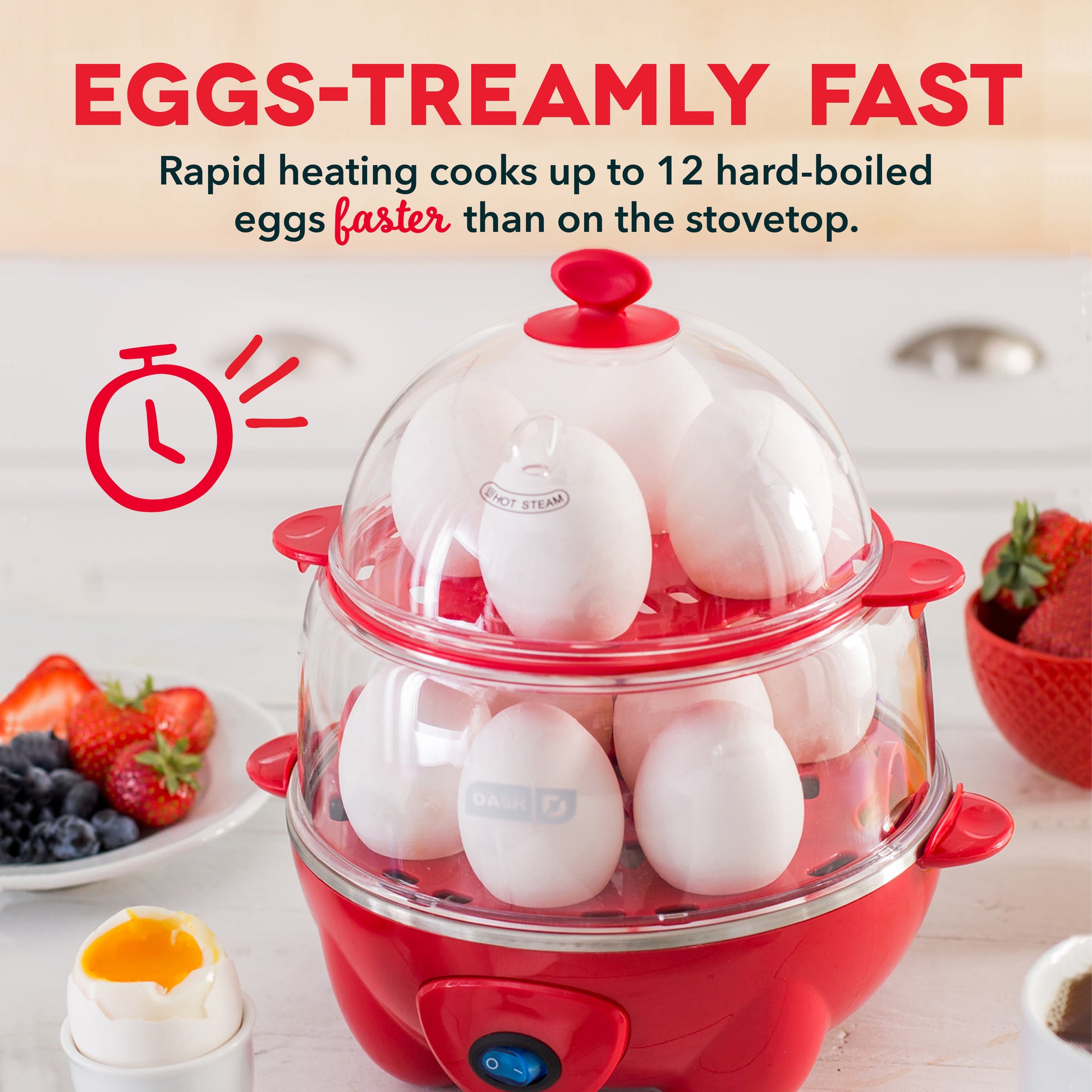 Rise By Dash Egg Cooker, Red 