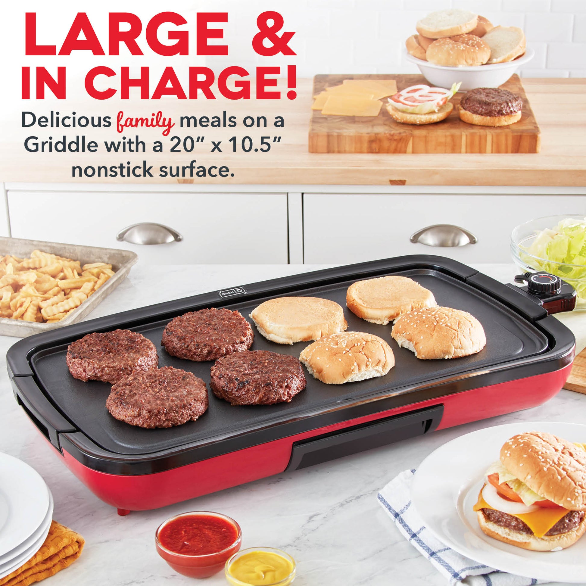 Dash DEG200GBAQ01 Everyday Nonstick Electric Griddle for Pancakes, Burgers,  Quesadillas, Eggs