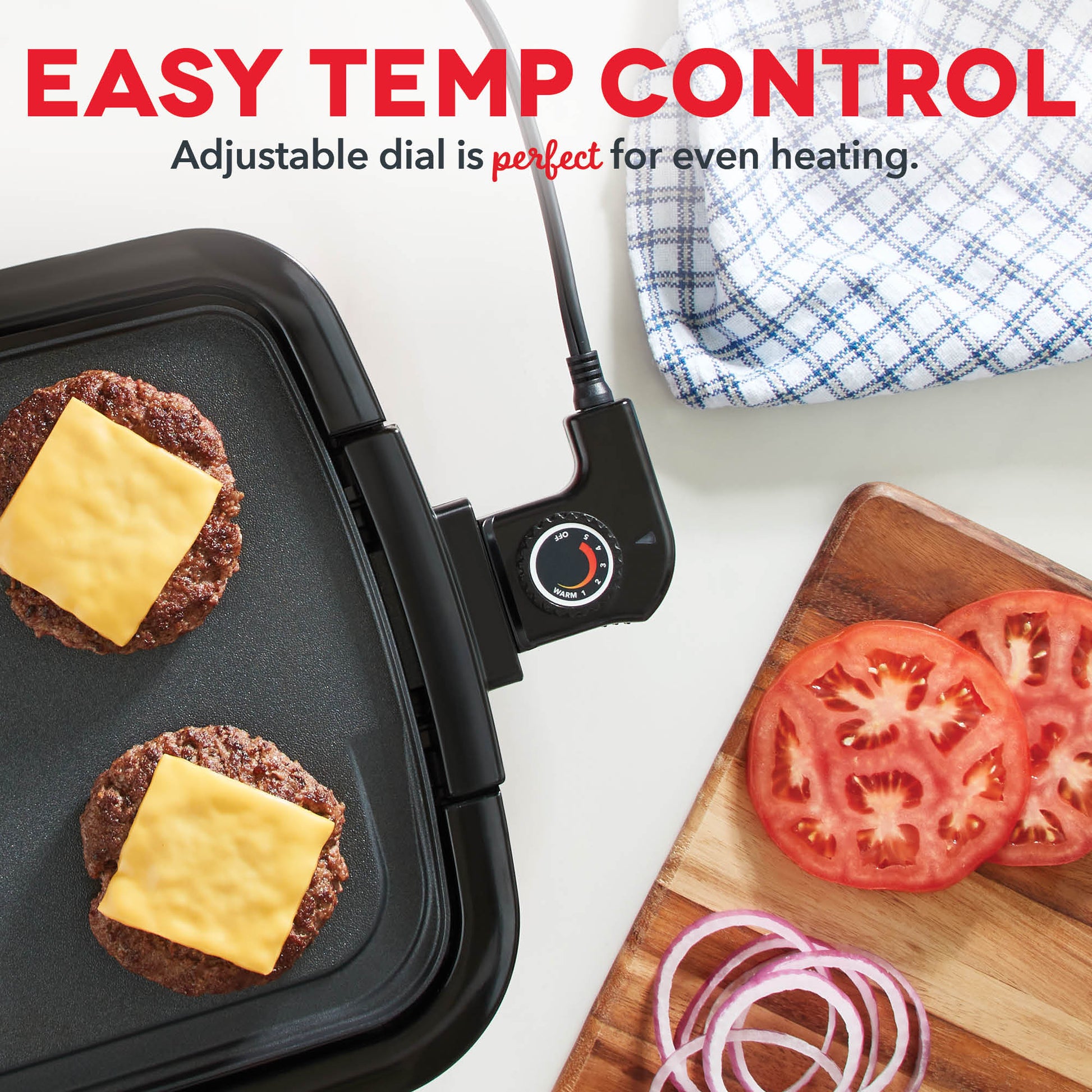 Dash DEG200GBAQ01 Everyday Nonstick Electric Griddle for Pancakes, Burgers,  Quesadillas, Eggs