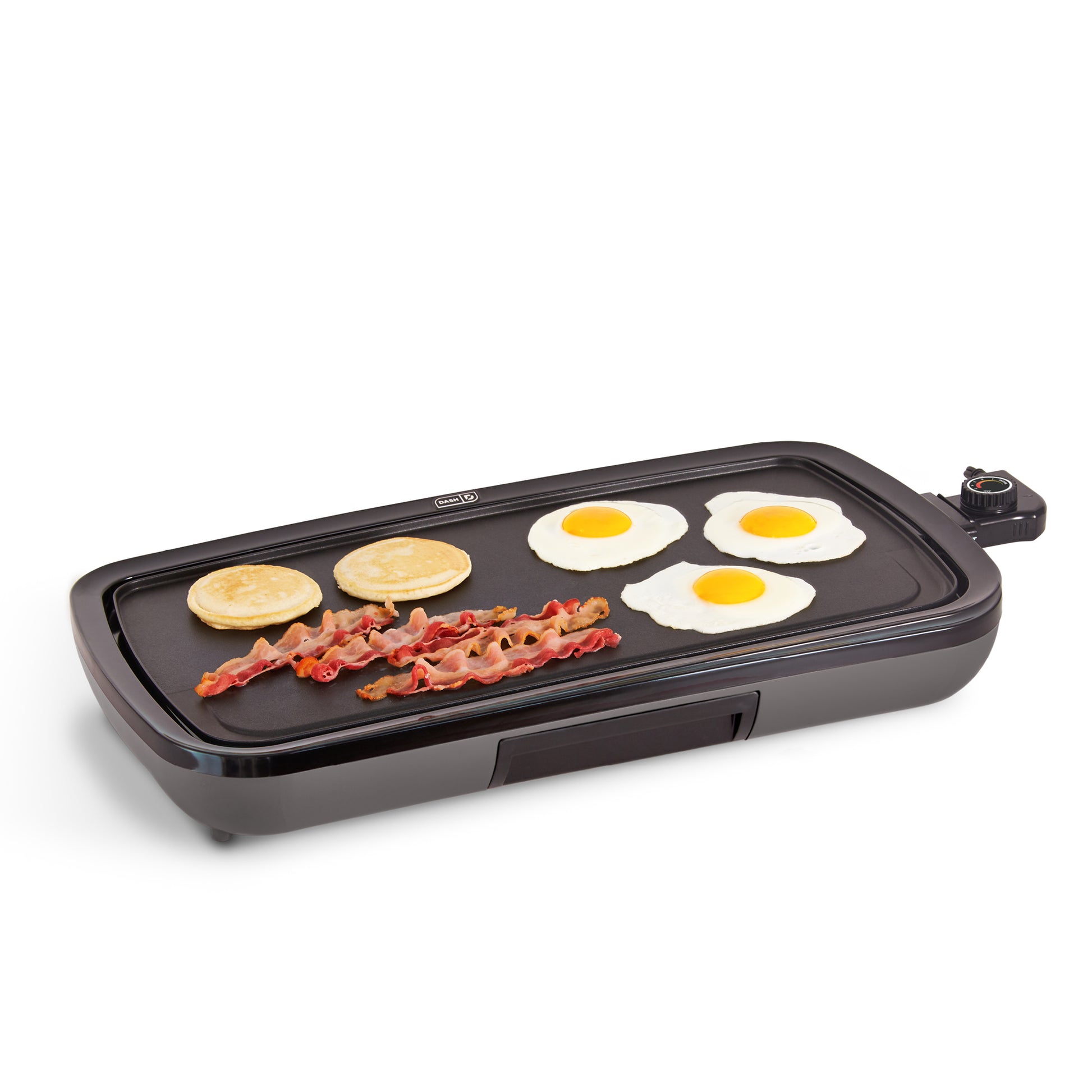 DASH Everyday Nonstick Deluxe Electric Griddle with Removable Cooking Plate  for Pancakes, Burgers, Quesadillas, Eggs and Other Snacks, Includes Drip  Tray + Recipe Book, 20 x 10.5, 1500-Watt, Bla 