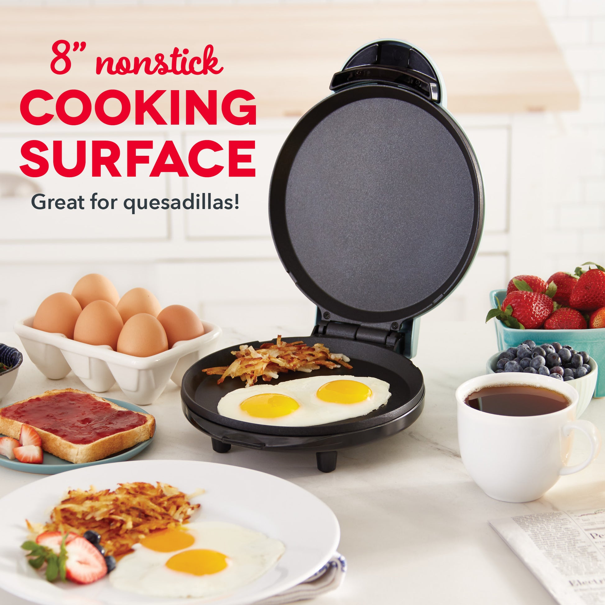 Dash Everyday Nonstick Deluxe Electric Griddle with Removable Cooking Plate for Pancakes, Burgers, Quesadillas, Eggs and Other Snacks, Includes Drip