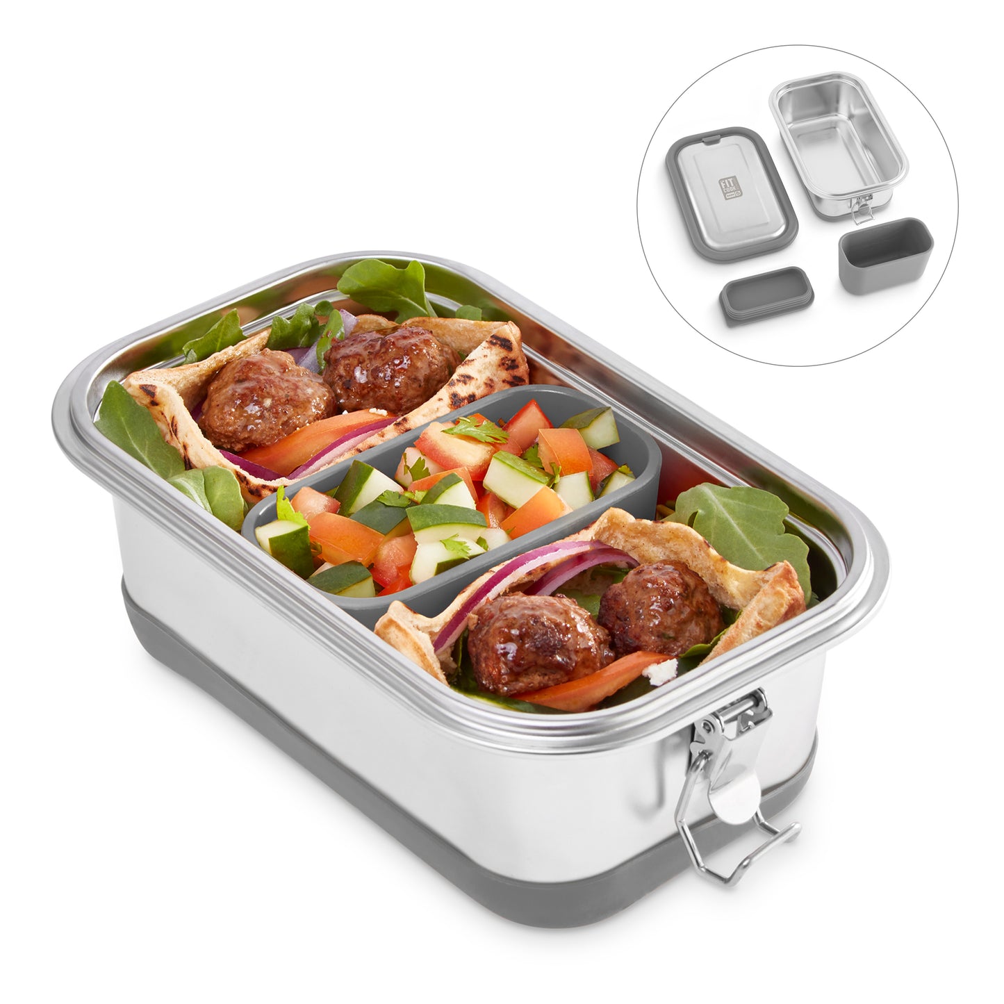 Stainless Steel Lunch Box Tools and Gadgets The Fit Cook x Dash Slate  