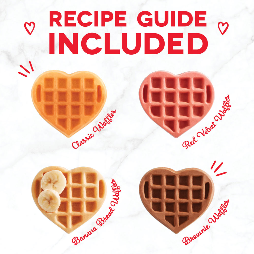 Dash Multi Mini Heart Waffle Maker, Red