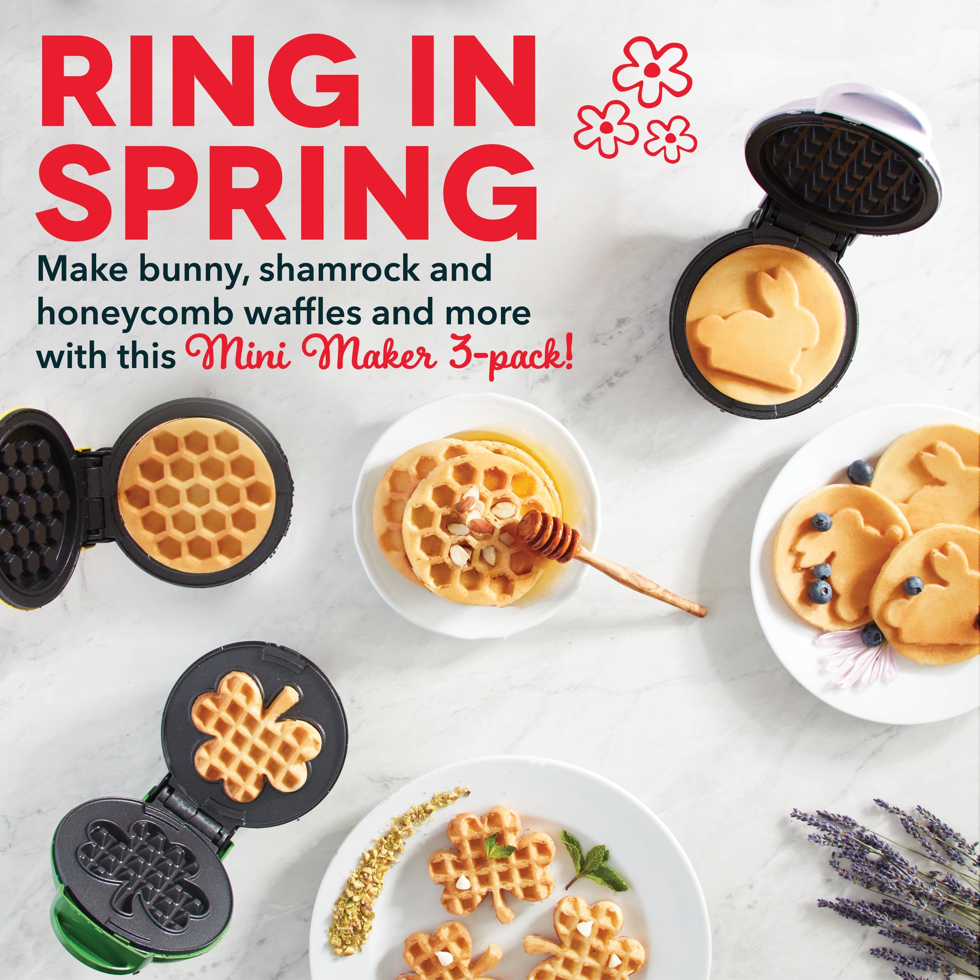  DASH Mini Maker 3-Pack Gift Set, Mini Waffle Maker + Mini  Heart-Shaped Waffle Maker + Mini Maker Griddle: Home & Kitchen