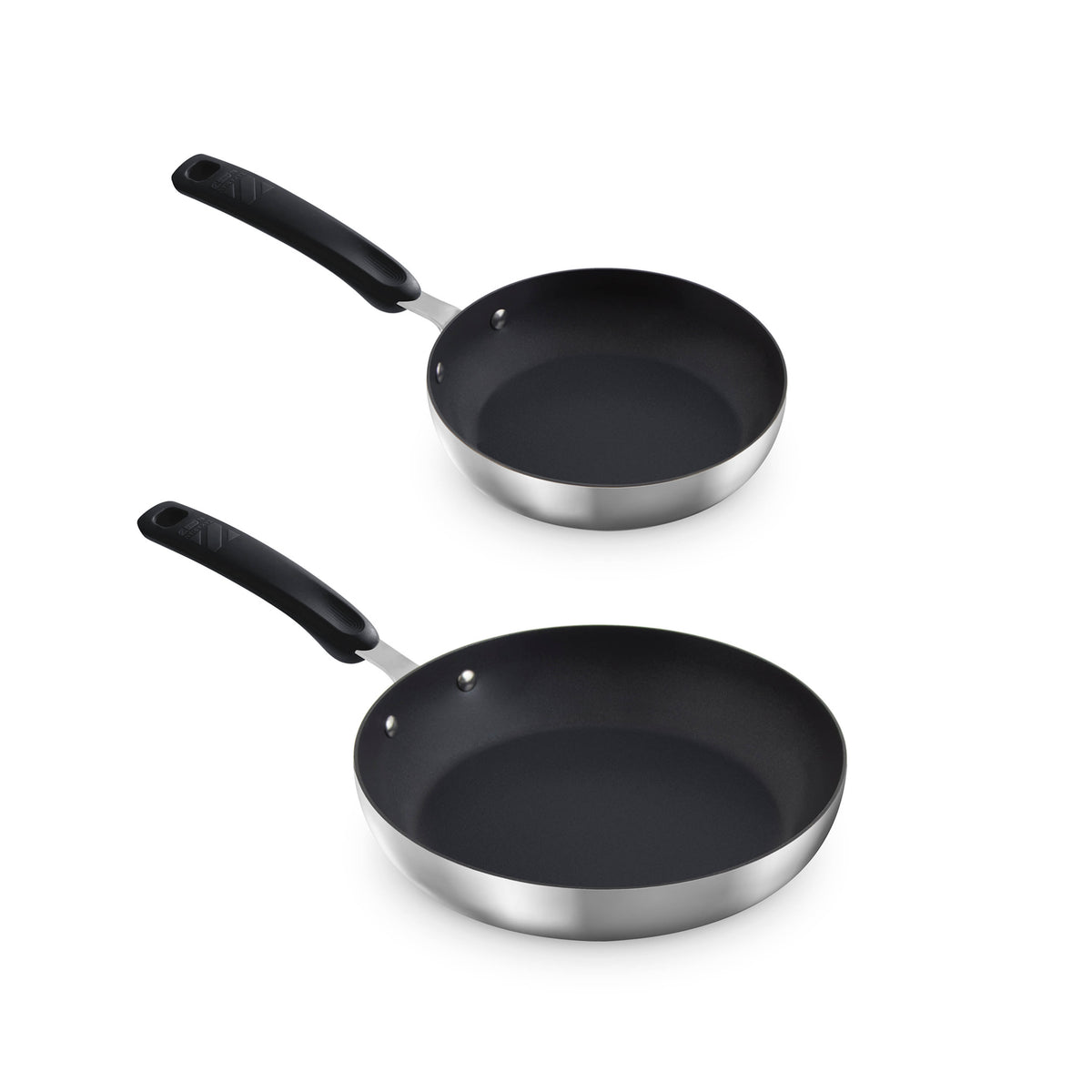 TruPro Stainless Steel Fry Pan Set - 8" 10" cookware Zakarian by Dash Black  