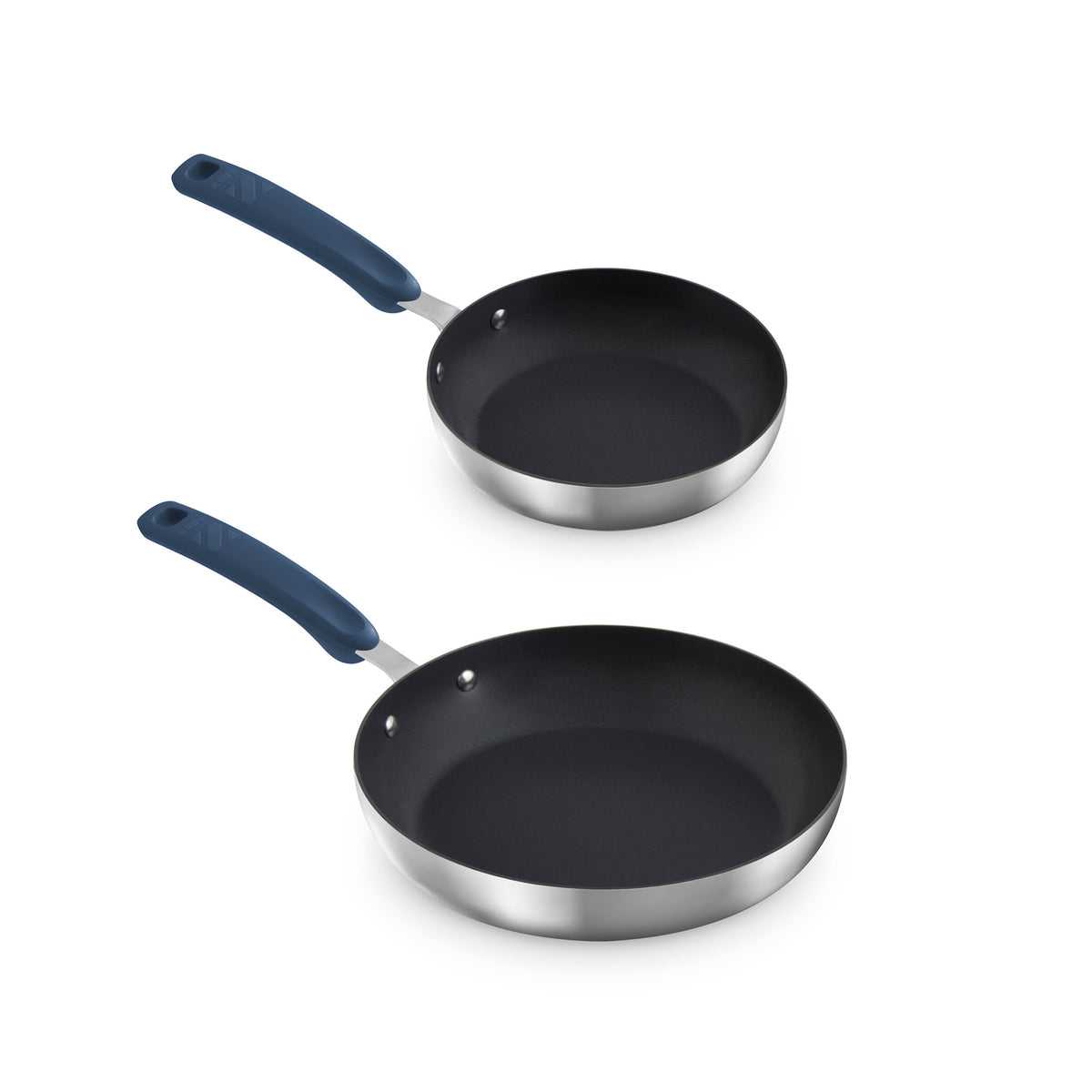 TruPro Stainless Steel Fry Pan Set - 8" 10" cookware Zakarian by Dash Zakarian Blue  