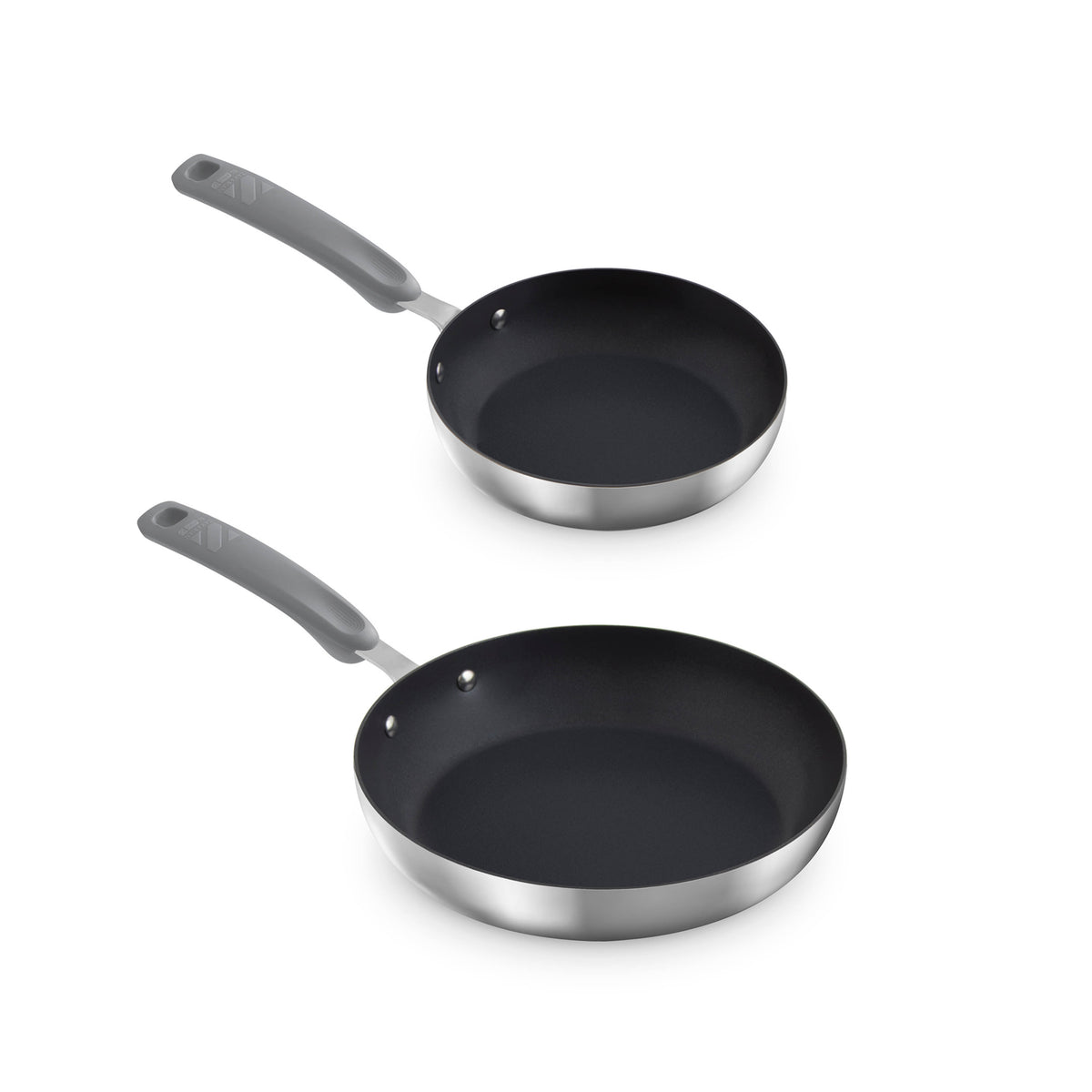 TruPro Stainless Steel Fry Pan Set - 8" 10" cookware Zakarian by Dash Cool Grey  